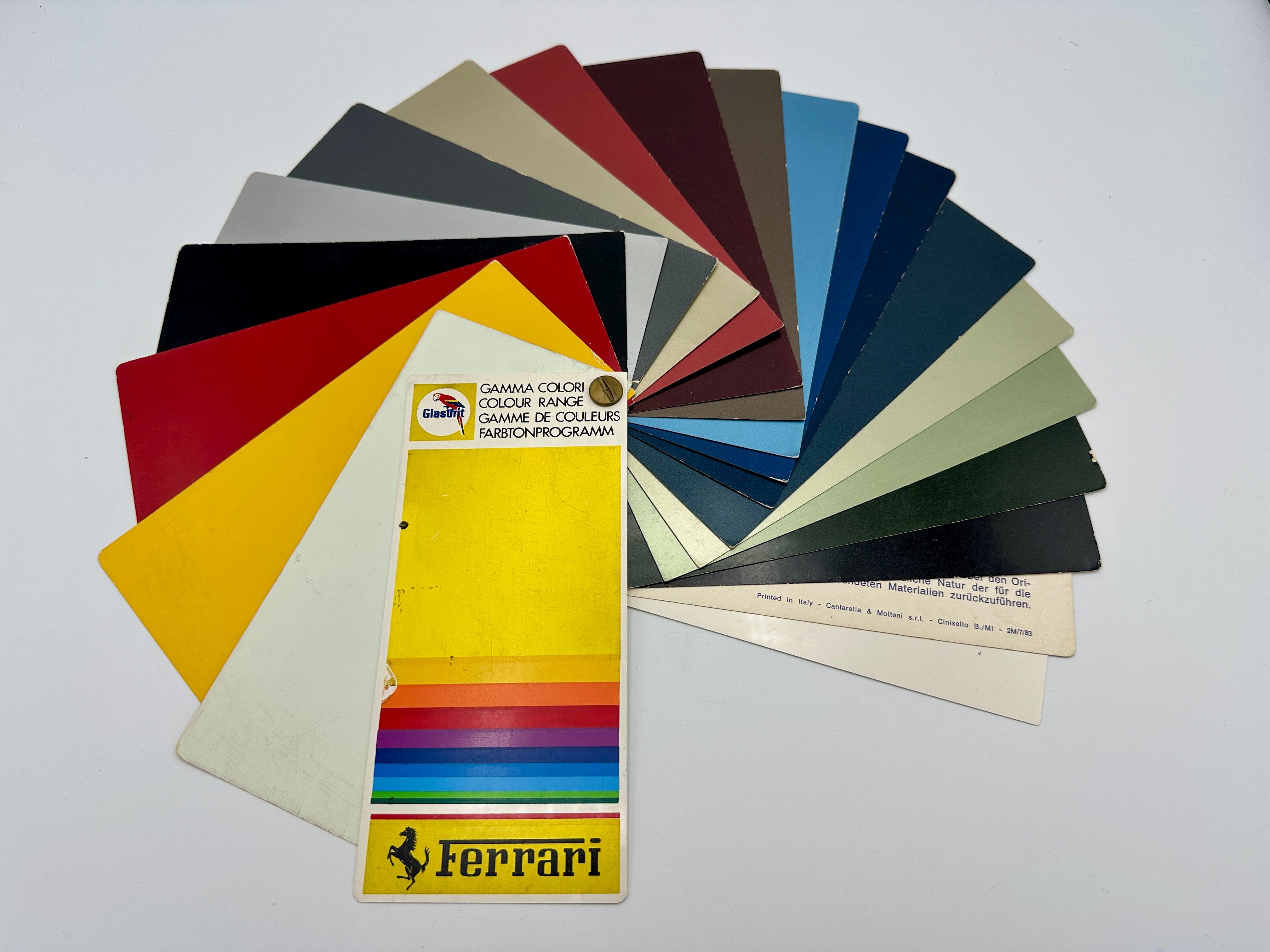 Ferrari Glasurit Color, Colour Range Sample Swatch, Paint Sample Brochure #2M/7/83 – 1983