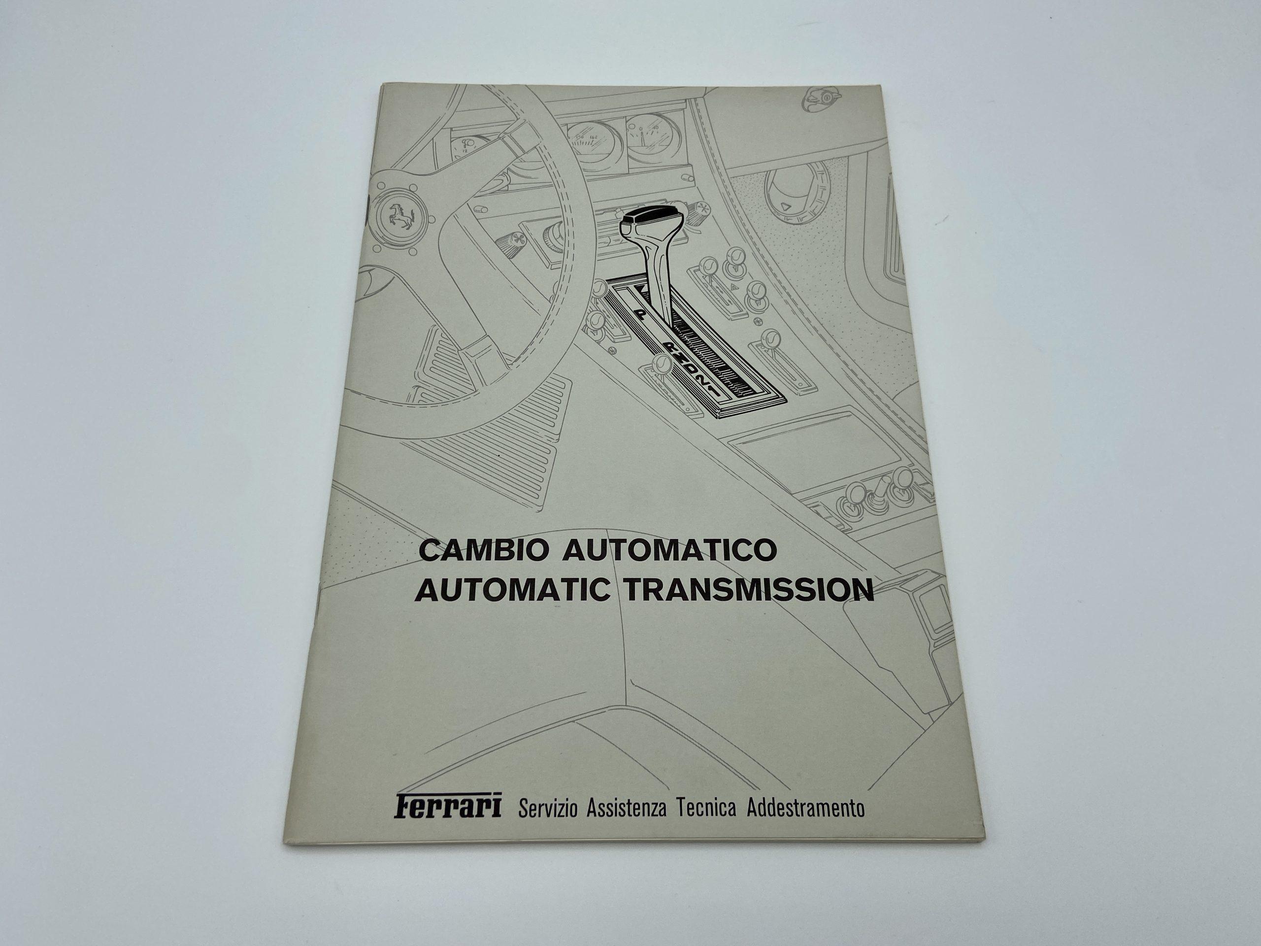 Ferrari 400 Automatic Transmission System Workshop Manual, Checking and Diagnosis #157/78 - 1978