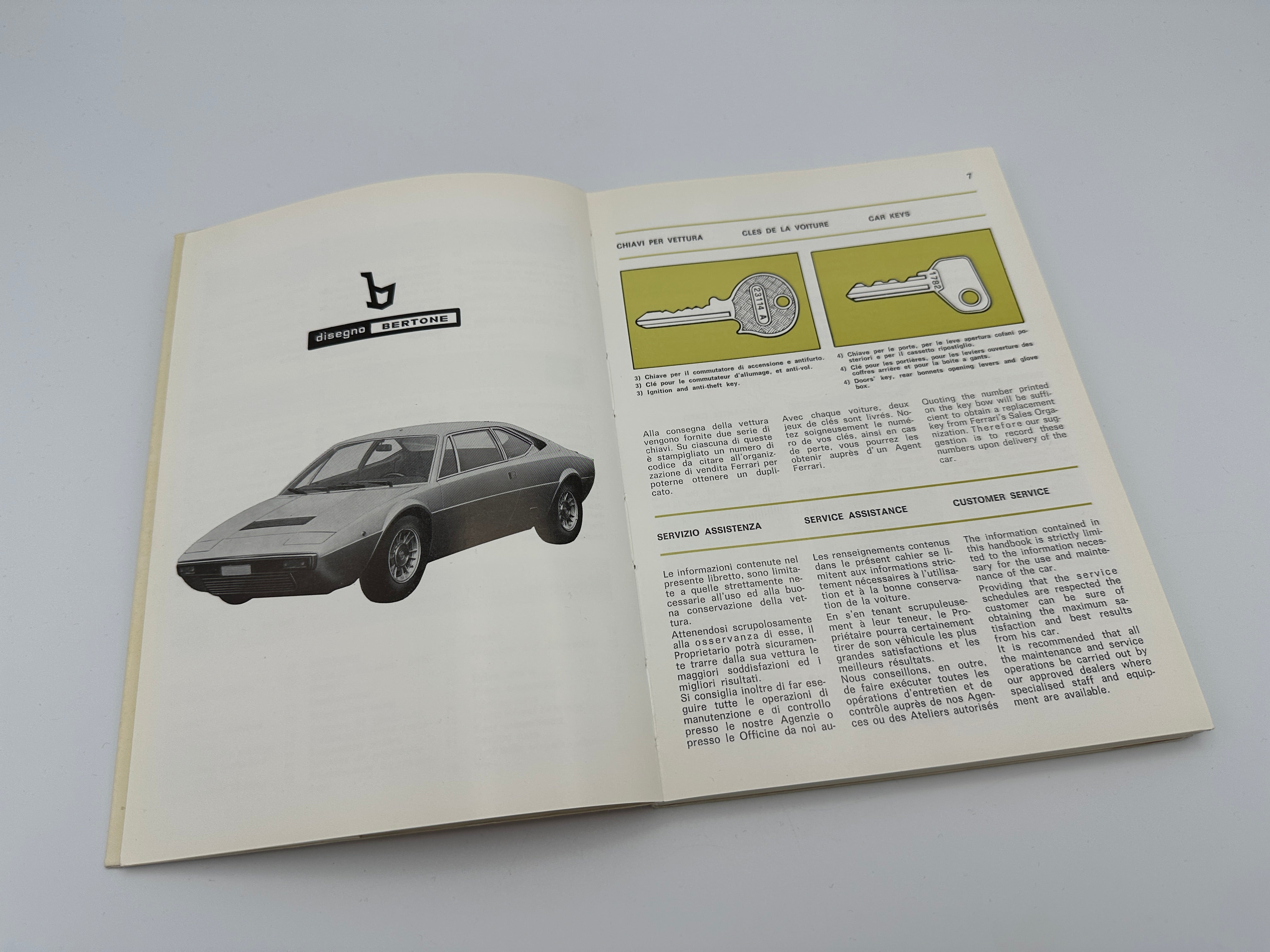 Ferrari Dino 208 GT4 Owner’s Manual #102/75 – 1975