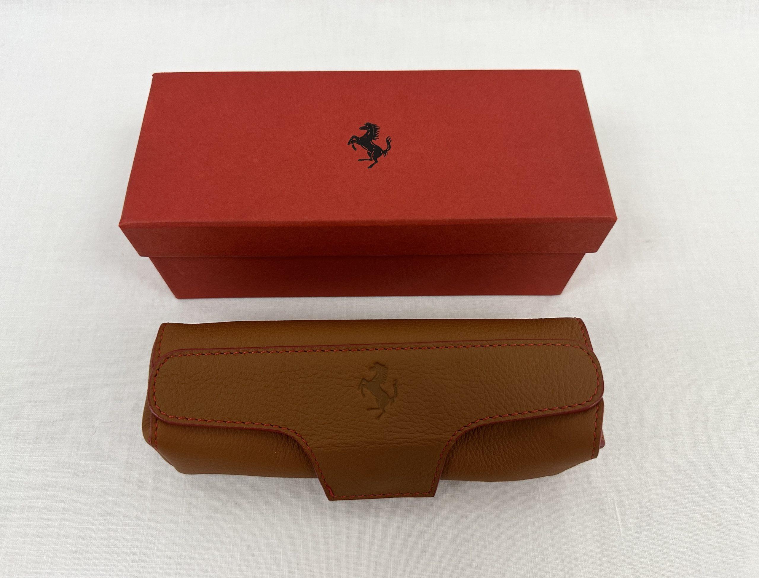 Ferrari Brown Leather Key Wallet, Keychain Pouch