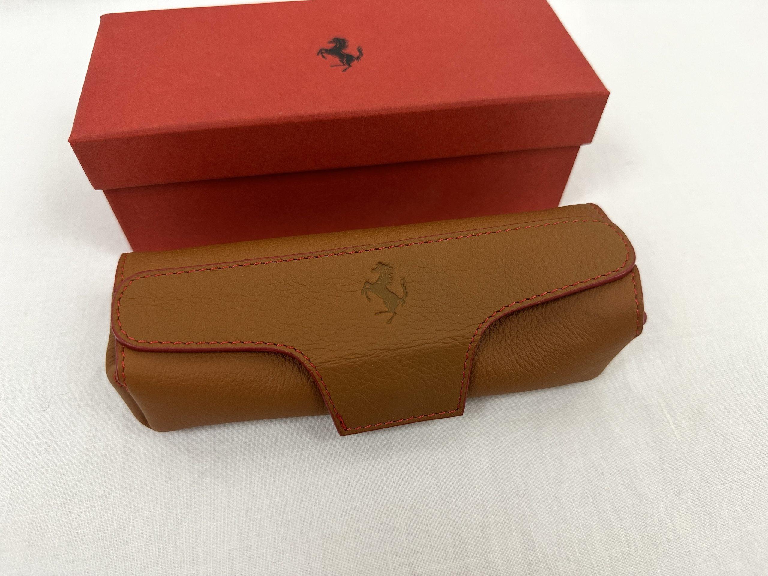 Ferrari Brown Leather Key Wallet, Keychain Pouch