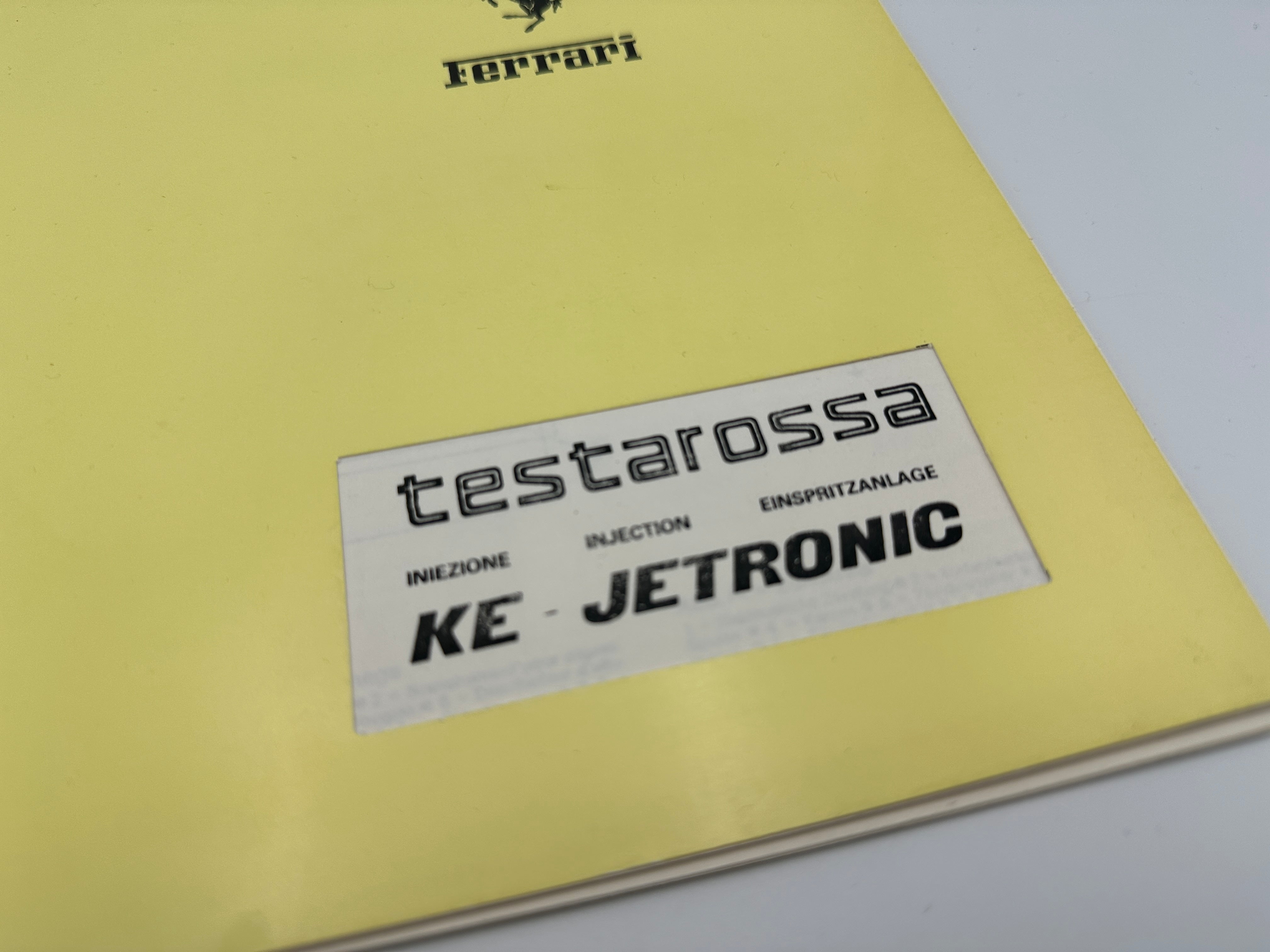 Ferrari Testarossa Base KE-Jetronic Injection Workshop Manual - Service Assistance