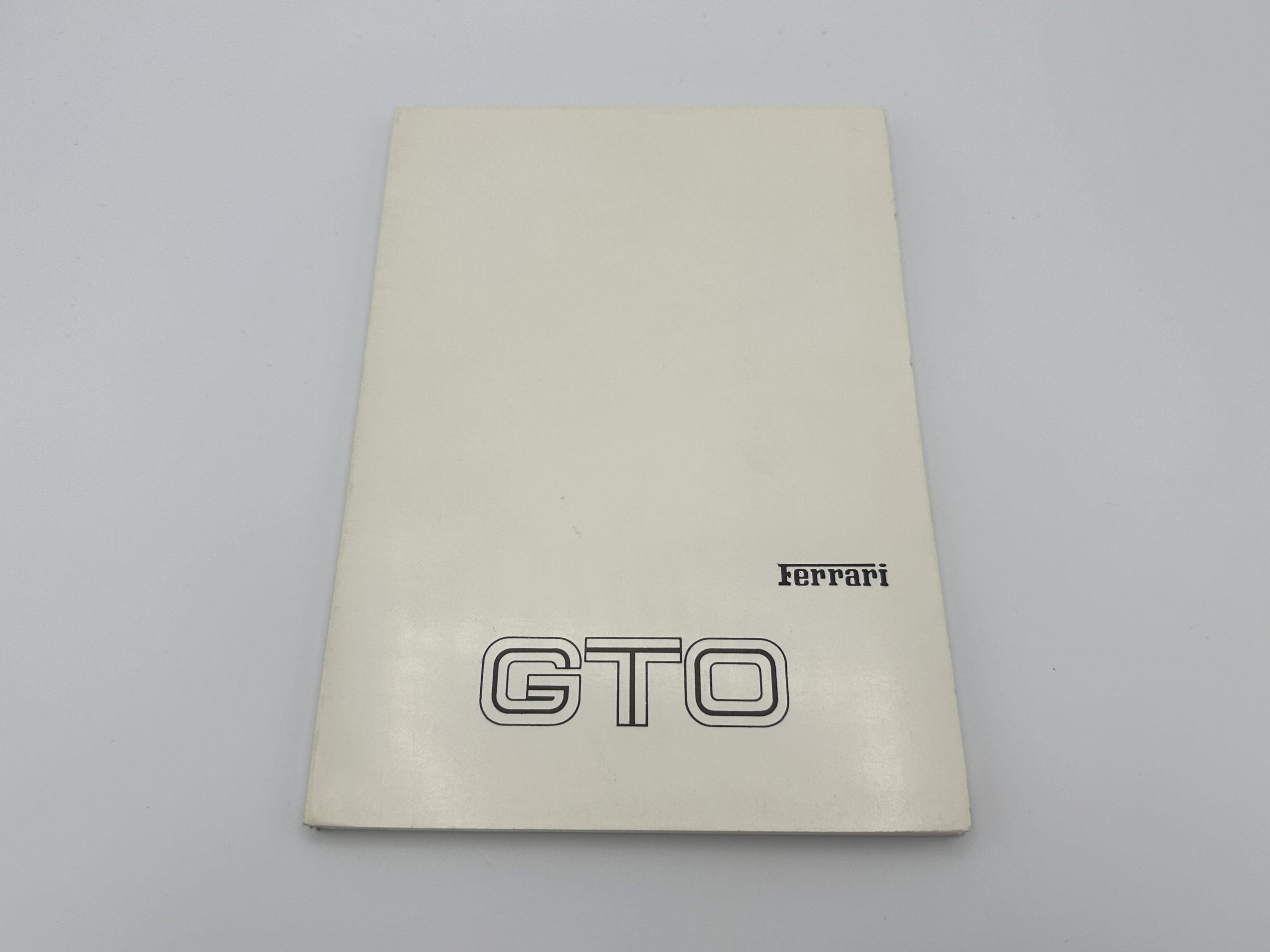 Ferrari 288 GTO Owner’s Manual – White Cover