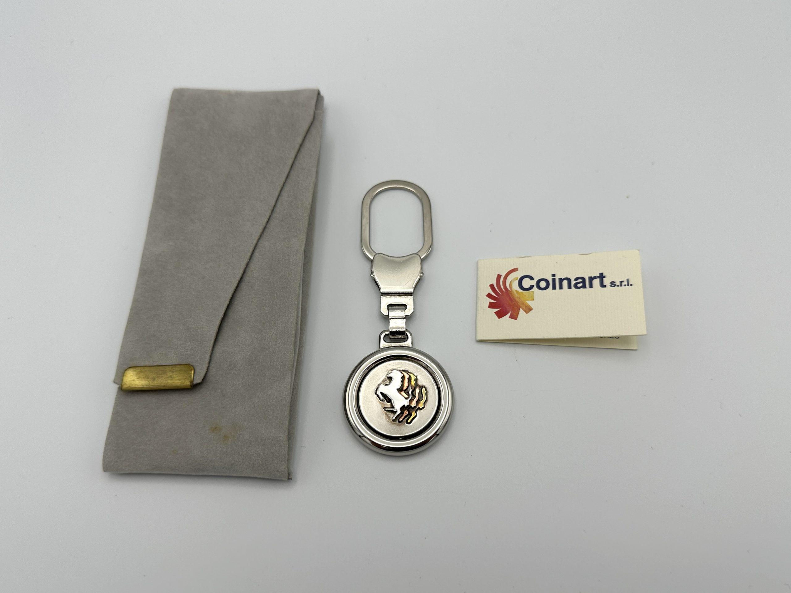 Ferrari Coinart Silver Keychain, Keyfob - Prancing Horse