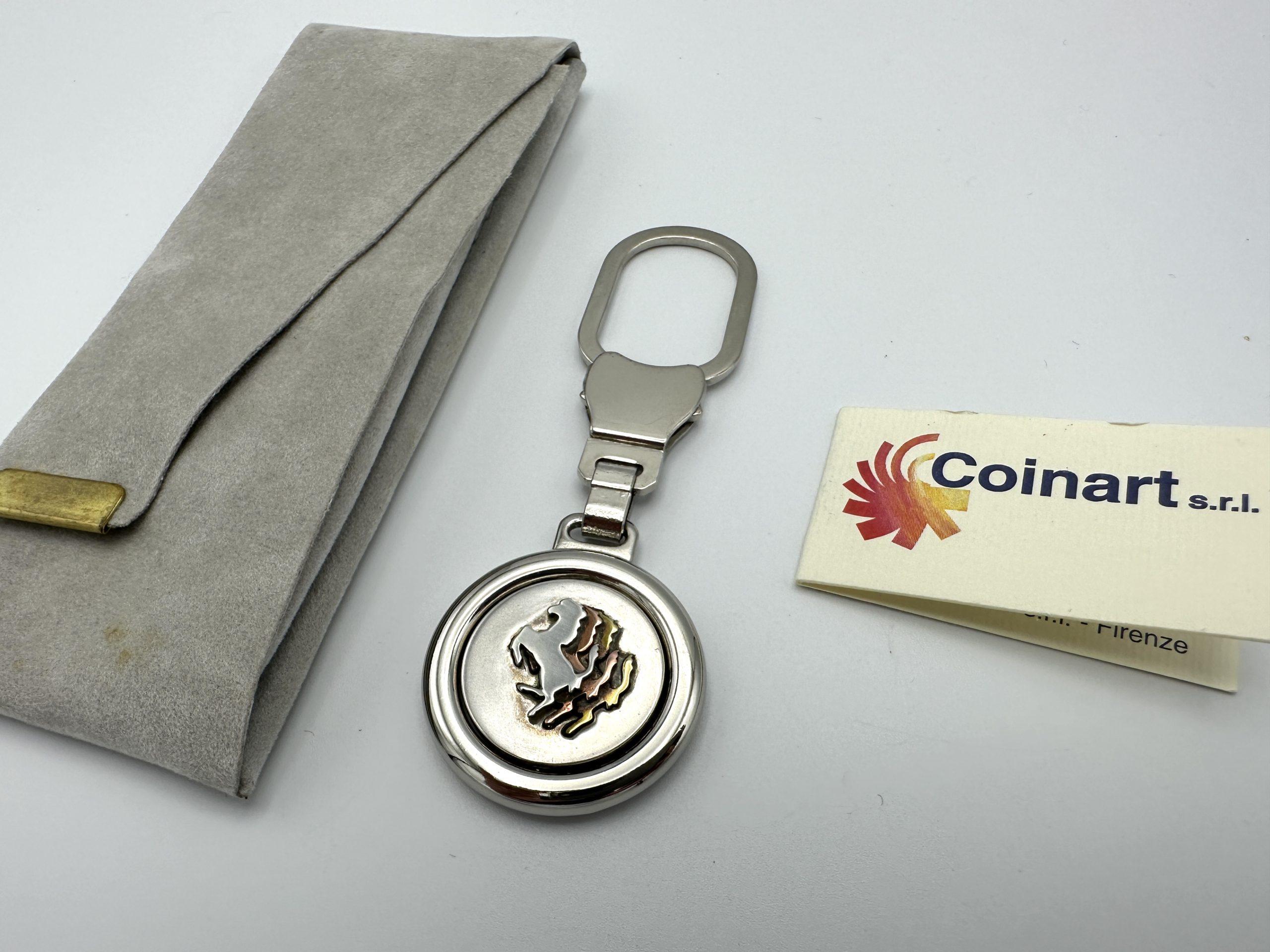 Ferrari Coinart Silver Keychain, Keyfob - Prancing Horse