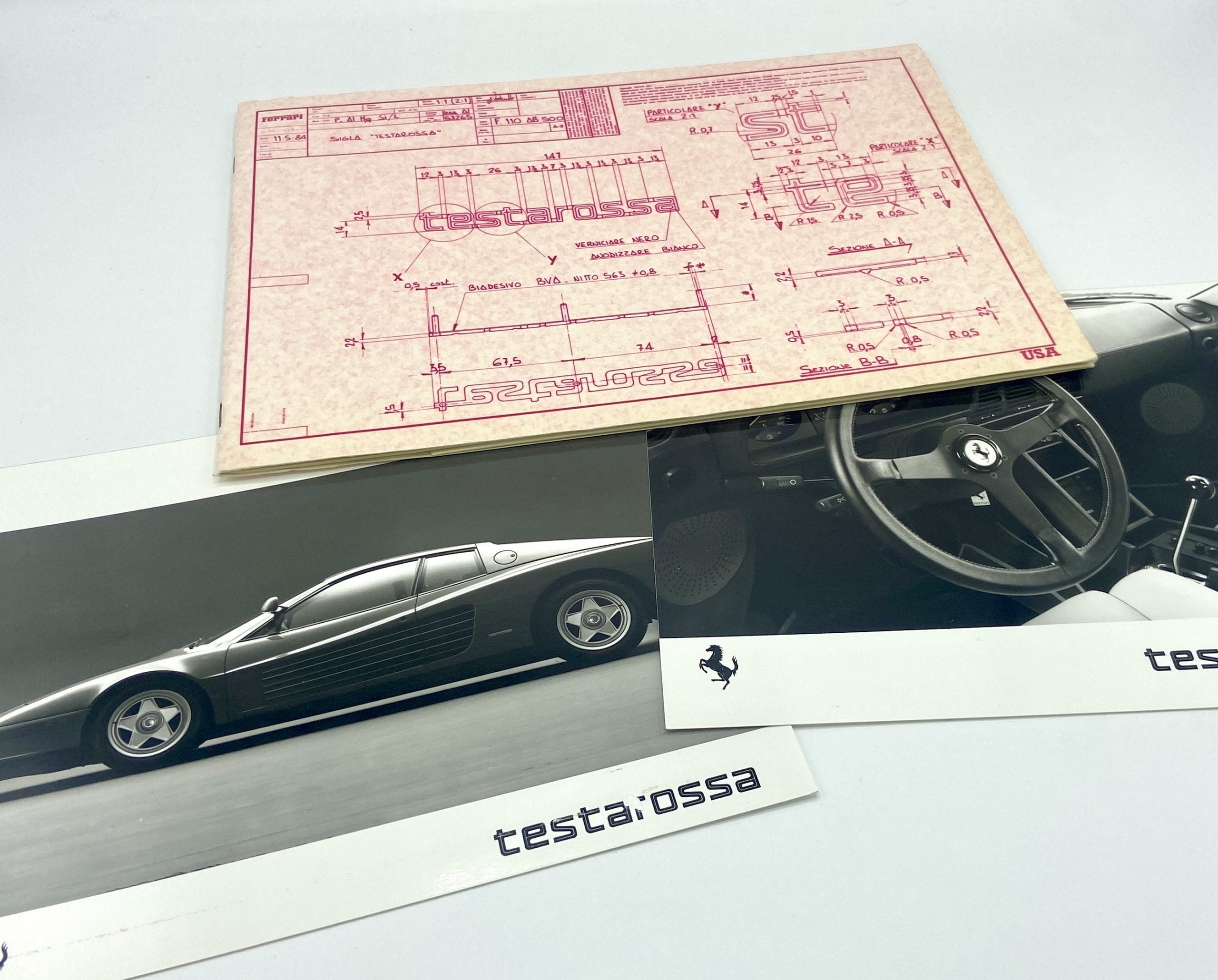 Ferrari Testarossa Press Folder Brochure #324/84 - USA