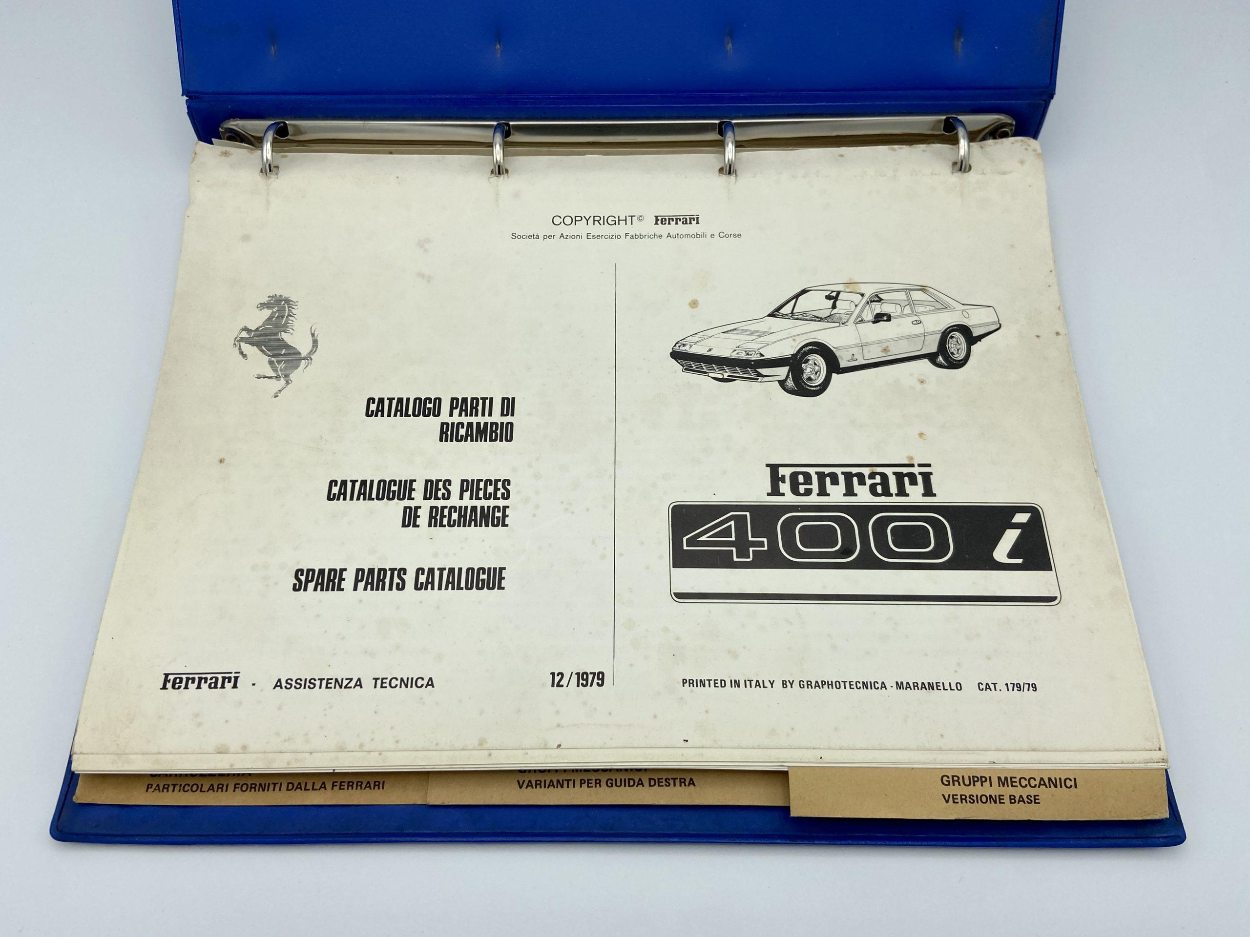 Ferrari 400i Spare Parts Catalogue #179/79 – 1979