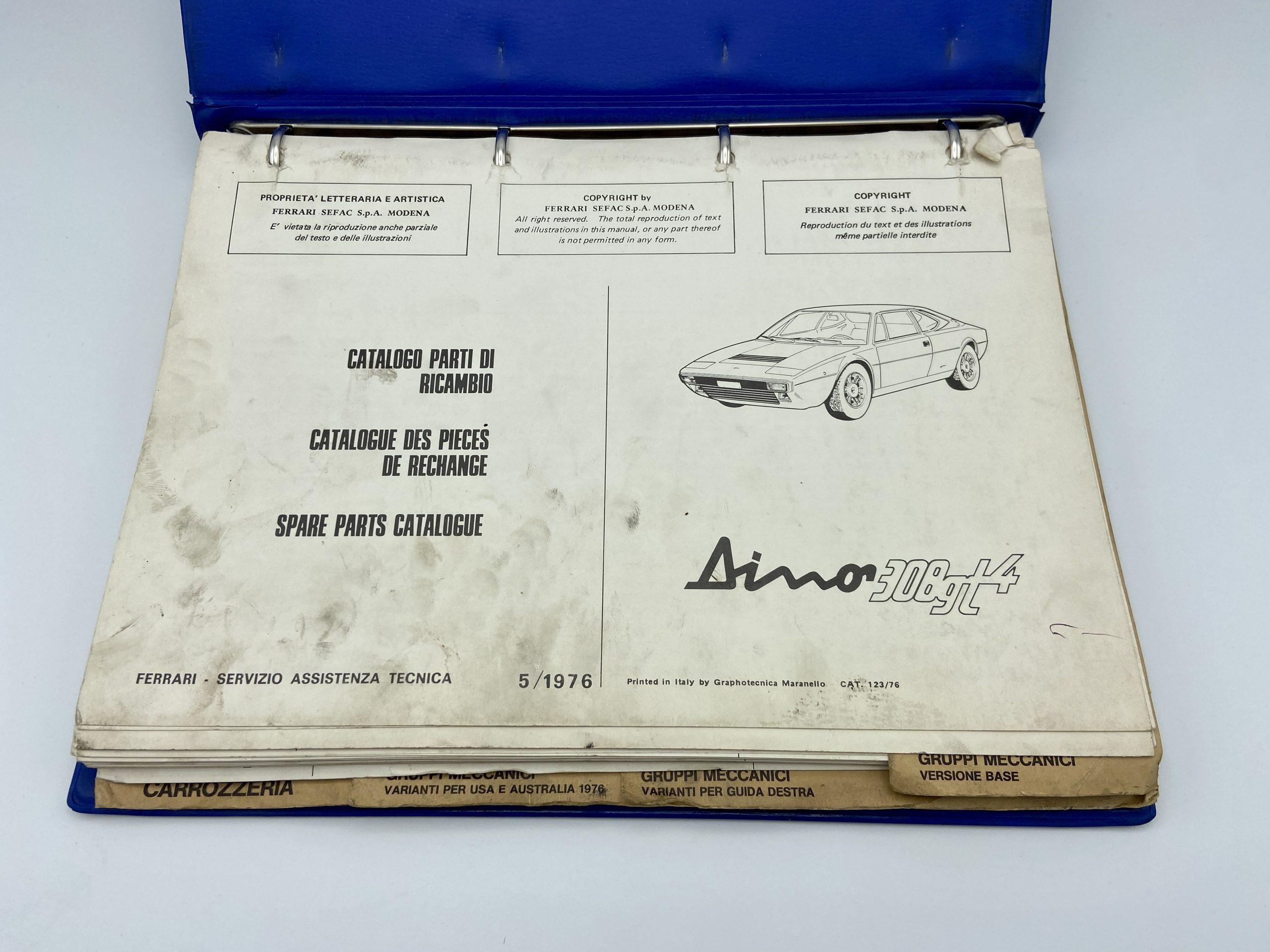 Ferrari Dino 308 GT4 Spare Parts Catalogue #123/76 – 1976