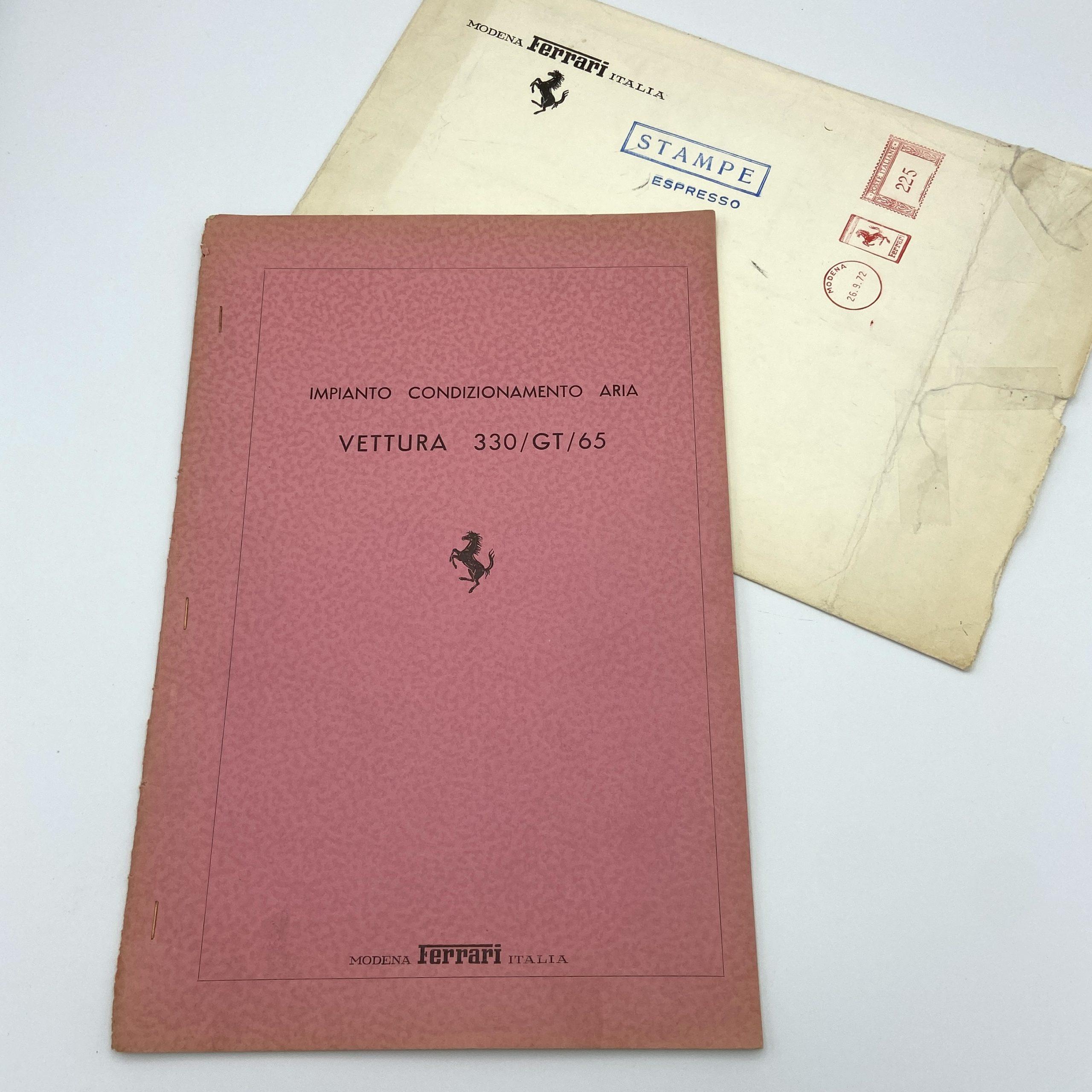 Ferrari 330 GT, 365 GT Air Conditioning Instructions Manual, Workshop Manual - Impianto Condizionamento Aria