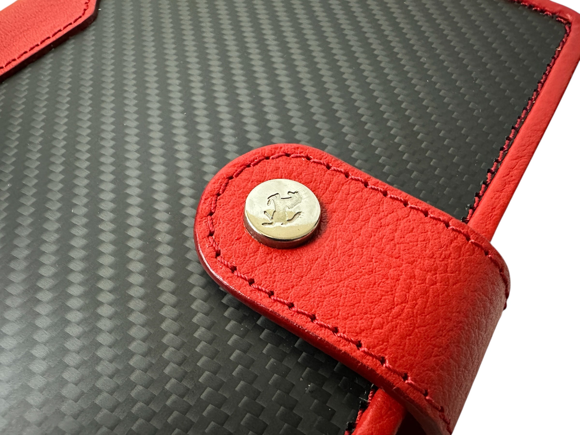 Ferrari F399 Red Leather Agenda Holder, Organizer - Carbon Insert - Official Accessory