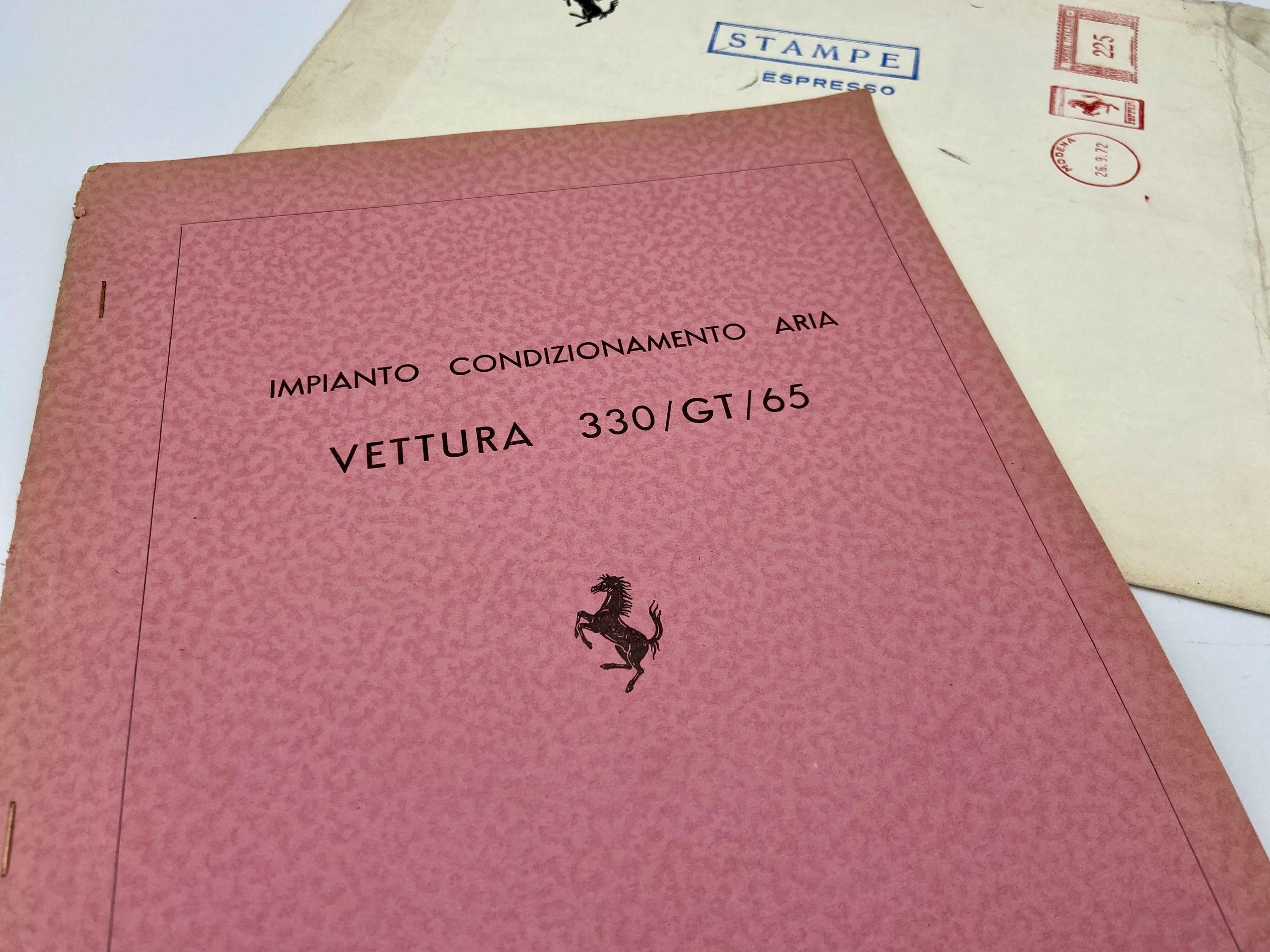 Ferrari 330 GT, 365 GT Air Conditioning Instructions Manual, Workshop Manual - Impianto Condizionamento Aria