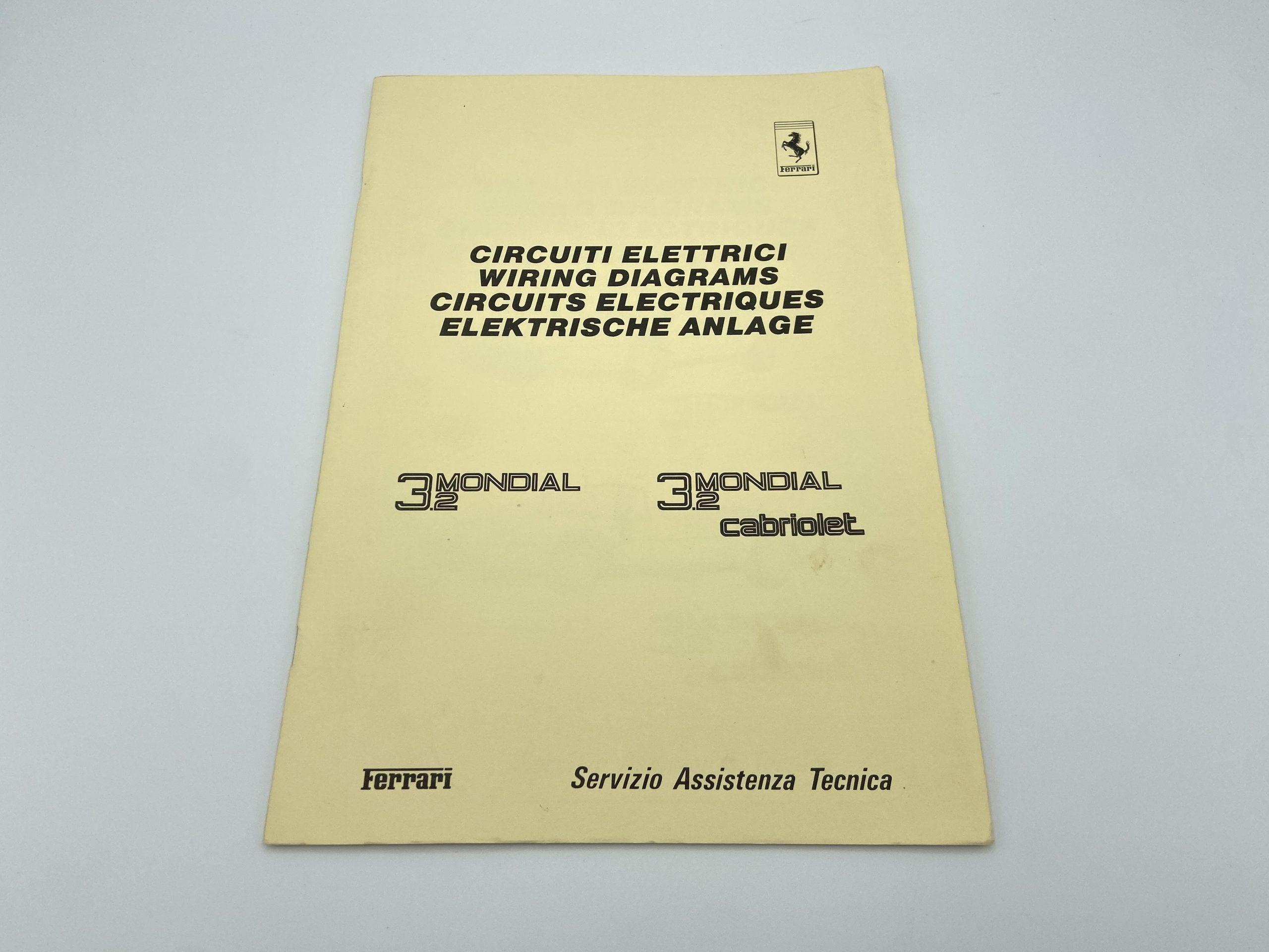 Ferrari Mondial 3.2 + Cabriolet Wiring Diagrams – Circuiti Elettrici #488/87 - 1987