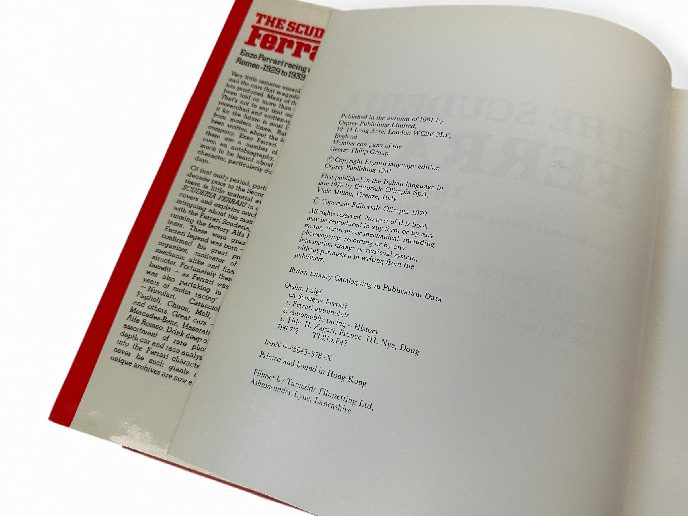 The Scuderia Ferrari, Enzo Ferrari Racing with Alfa Romeo 1929-1939 - Book by Orsini and Zagari - English - 1981