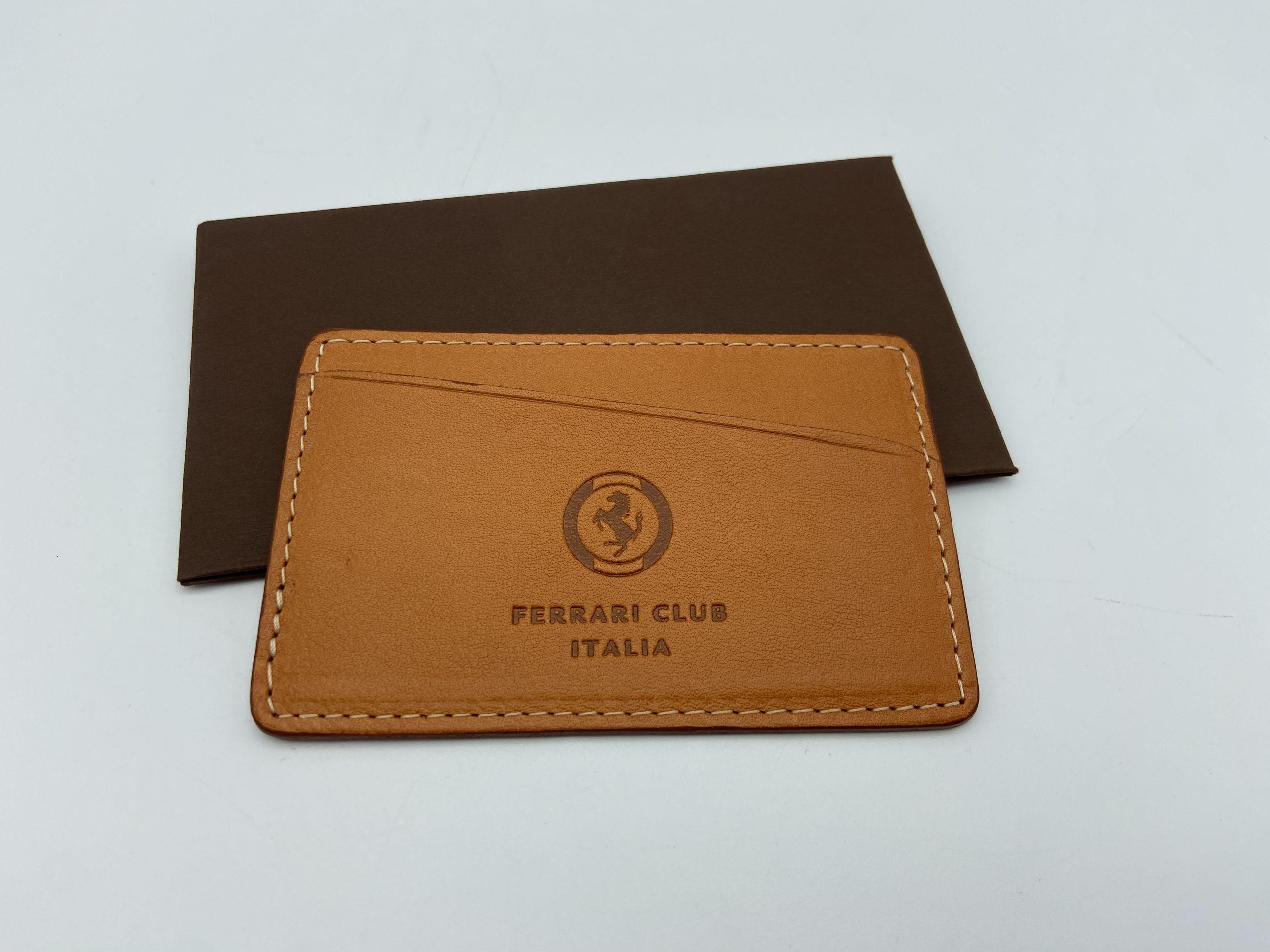 Ferrari Club Italia Schedoni Leather Credit Card Wallet, Business Card Pouch