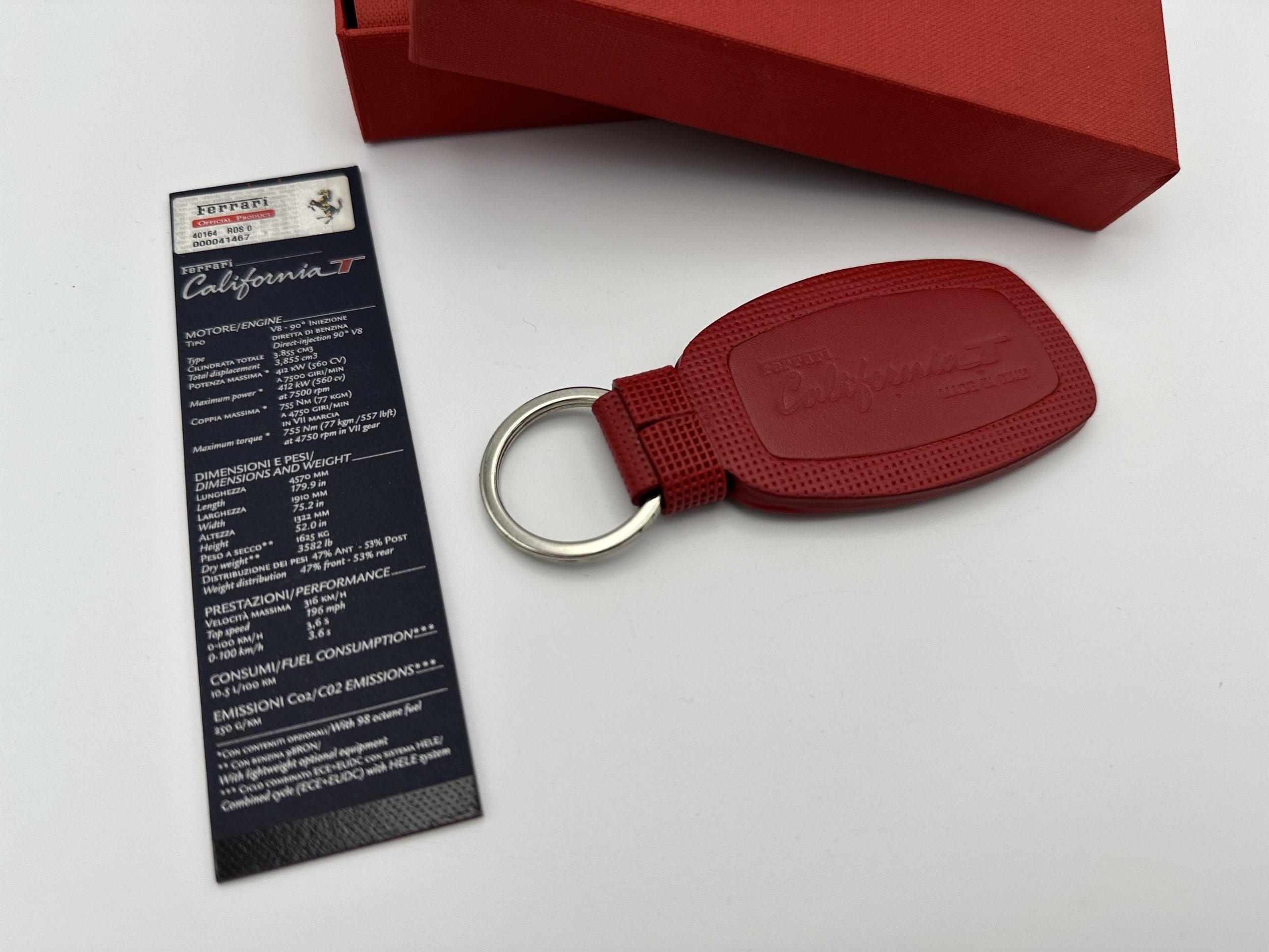 Ferrari California T Red Leather Keychain, Keyfob – Official Accessory