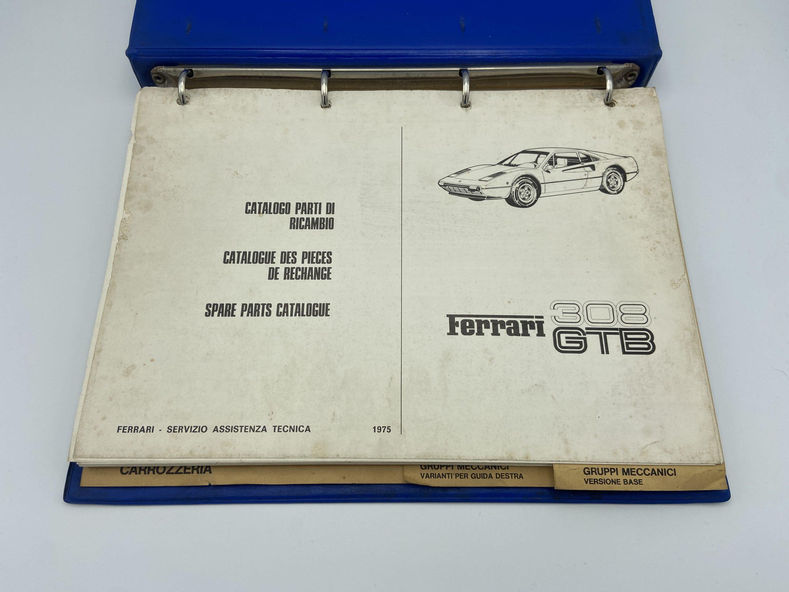 Ferrari 308 GTB Spare Parts Catalogue #117/75 – 1975