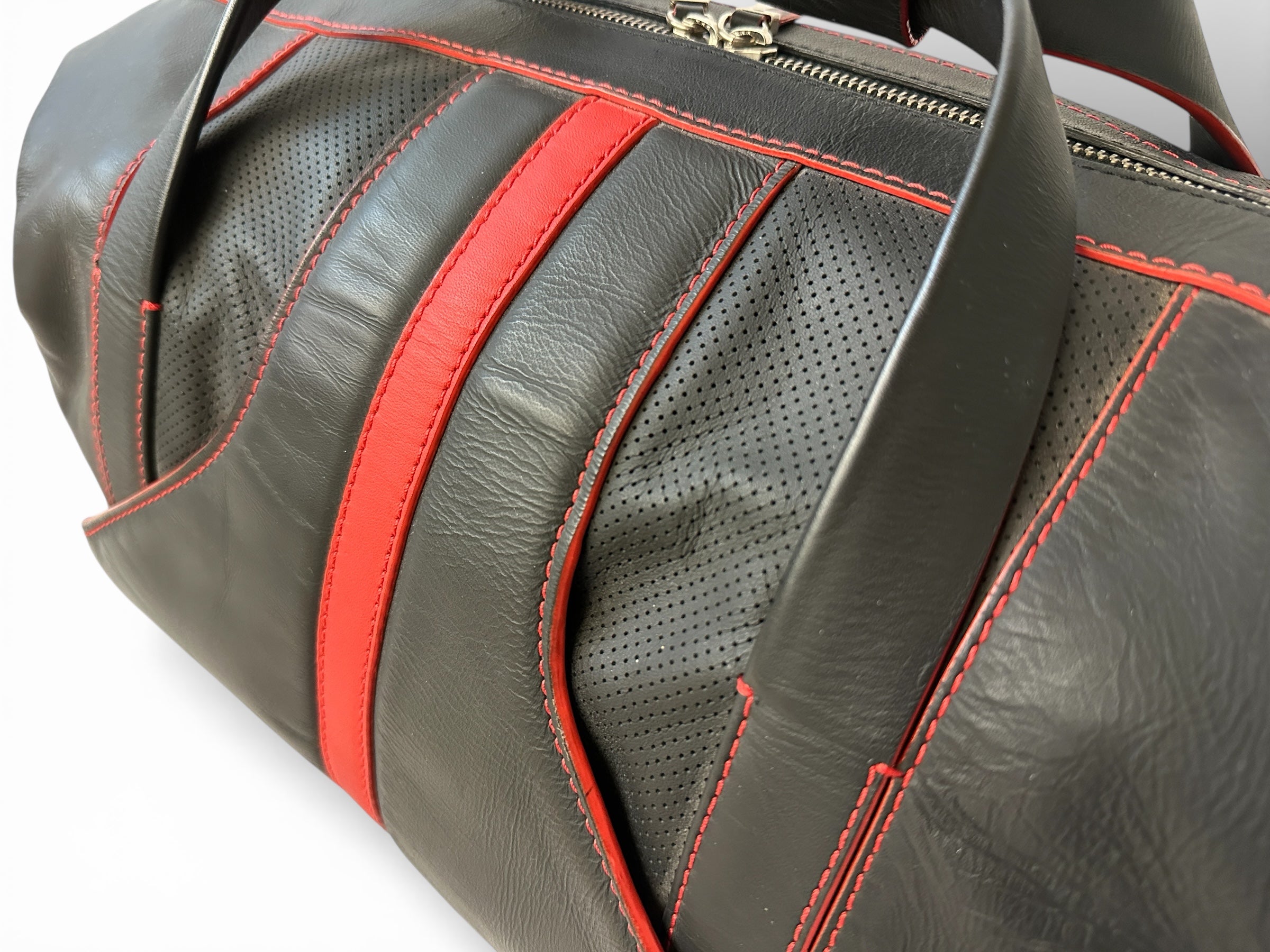 Ferrari 812 Superfast Black Leather Luggage Bag – Shoulder Bag