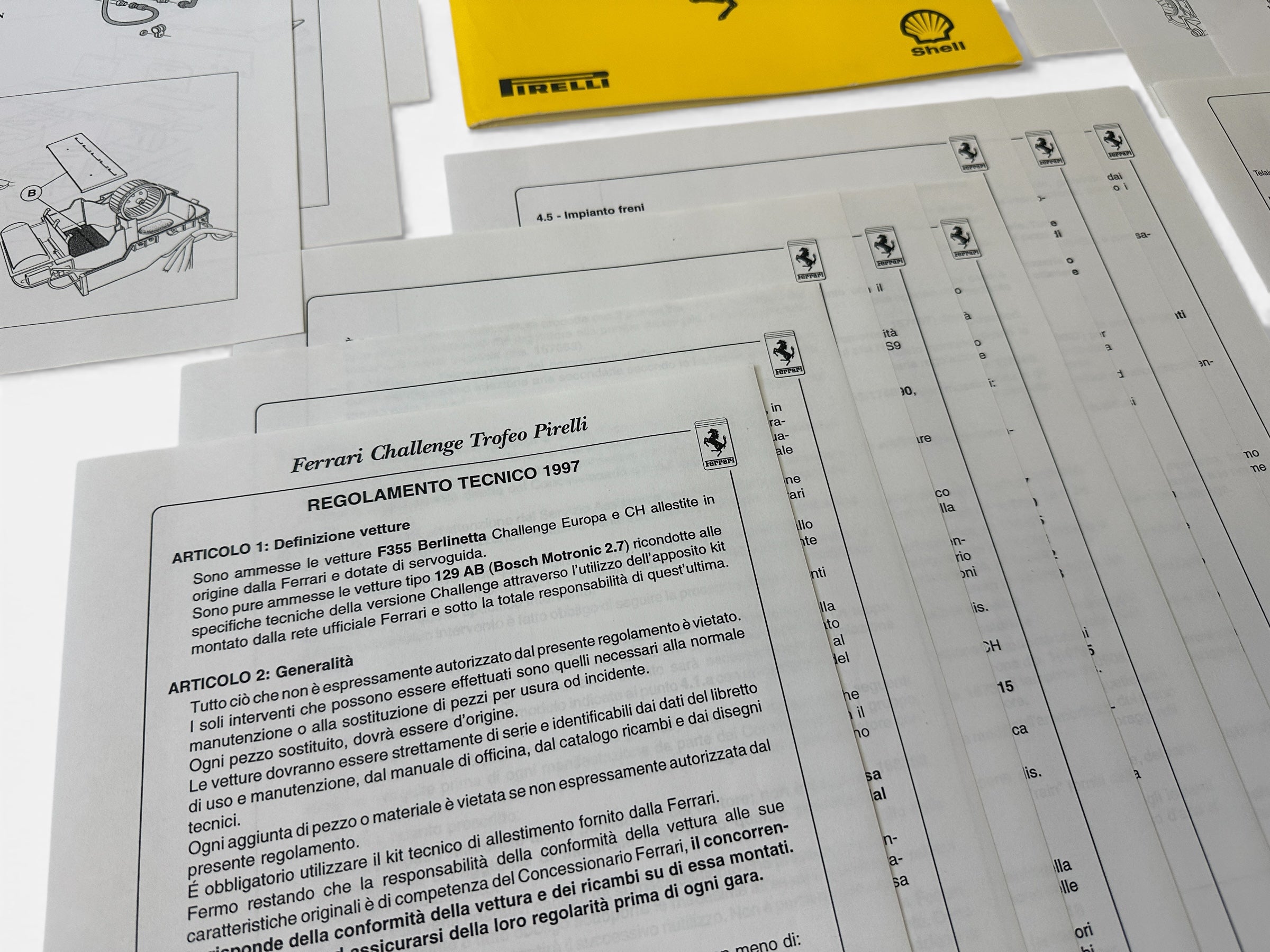 Ferrari F355 Challange Regulations and Modifications Folder - Ch.Pozzi - 1997