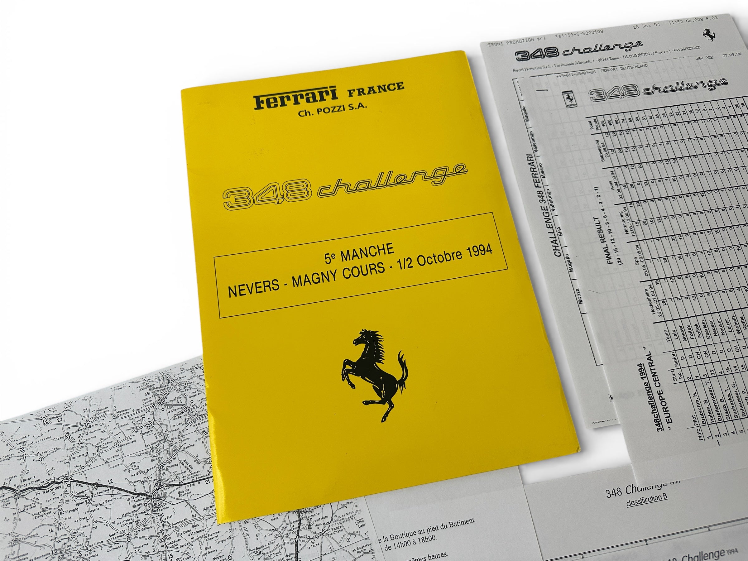 Ferrari 348 Challenge Participants Schedule Magny Cours - Ch.Pozzi - 1994