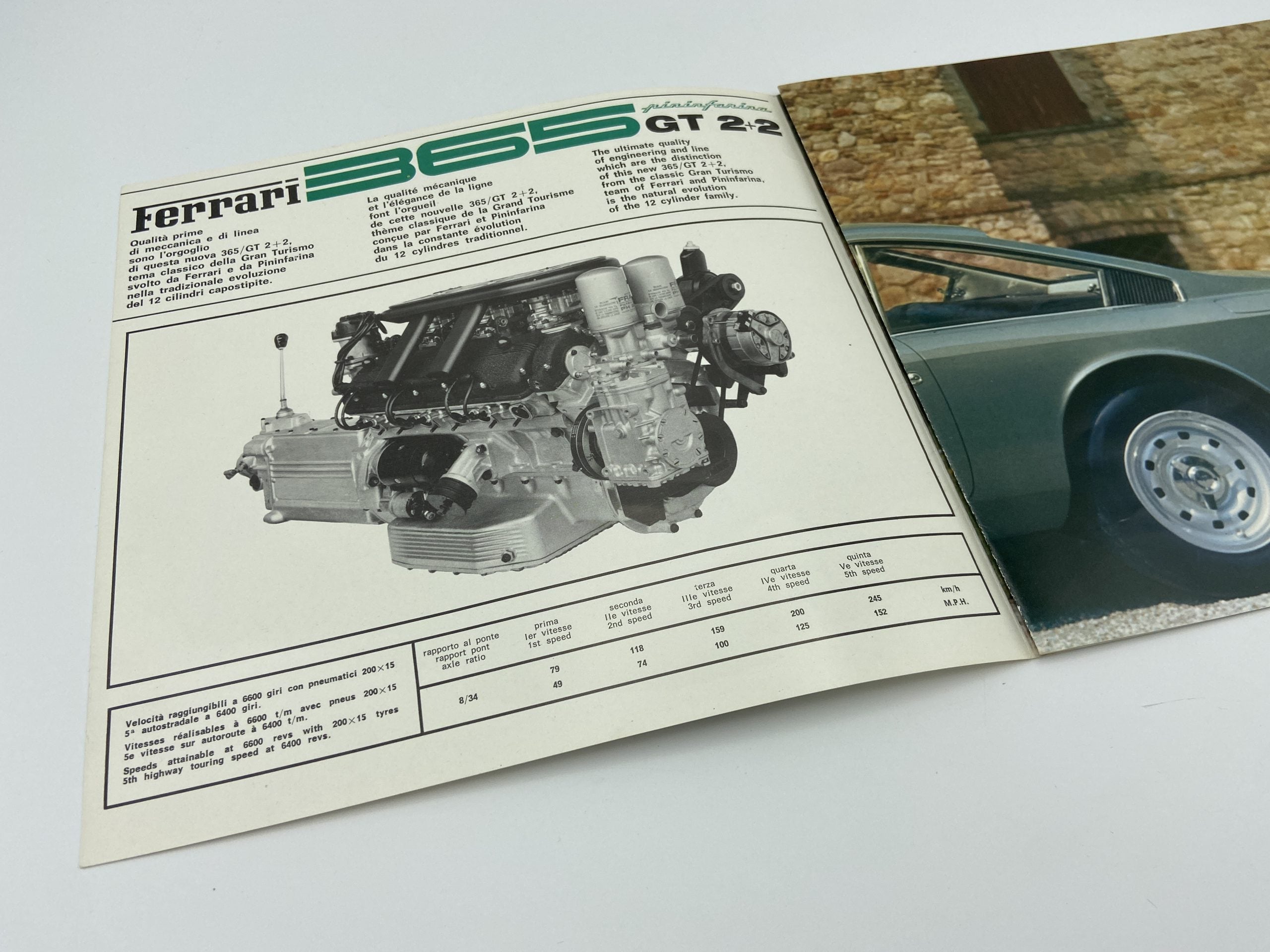 Ferrari 365 GT 2+2 Pininfarina Sales Brochure #19/68 - 1968