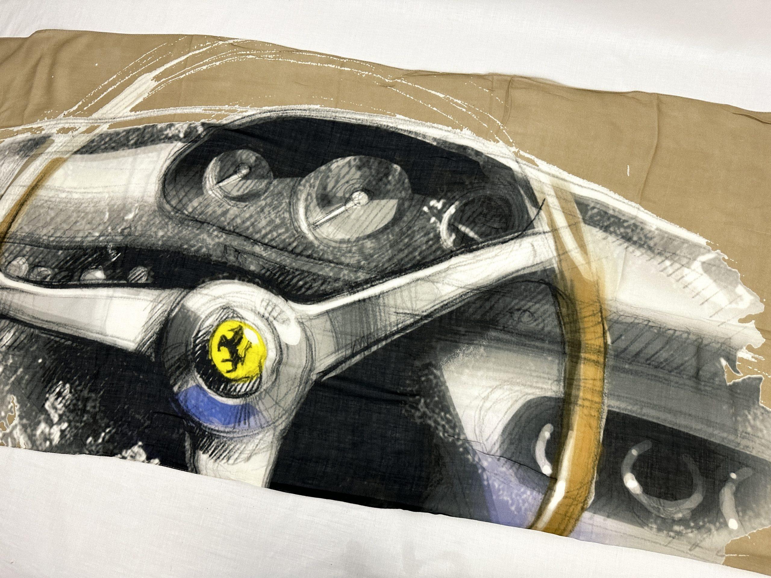 Ferrari Classic Steering Wheel Print Scarf, Shawl, Foulard - Original Accessory