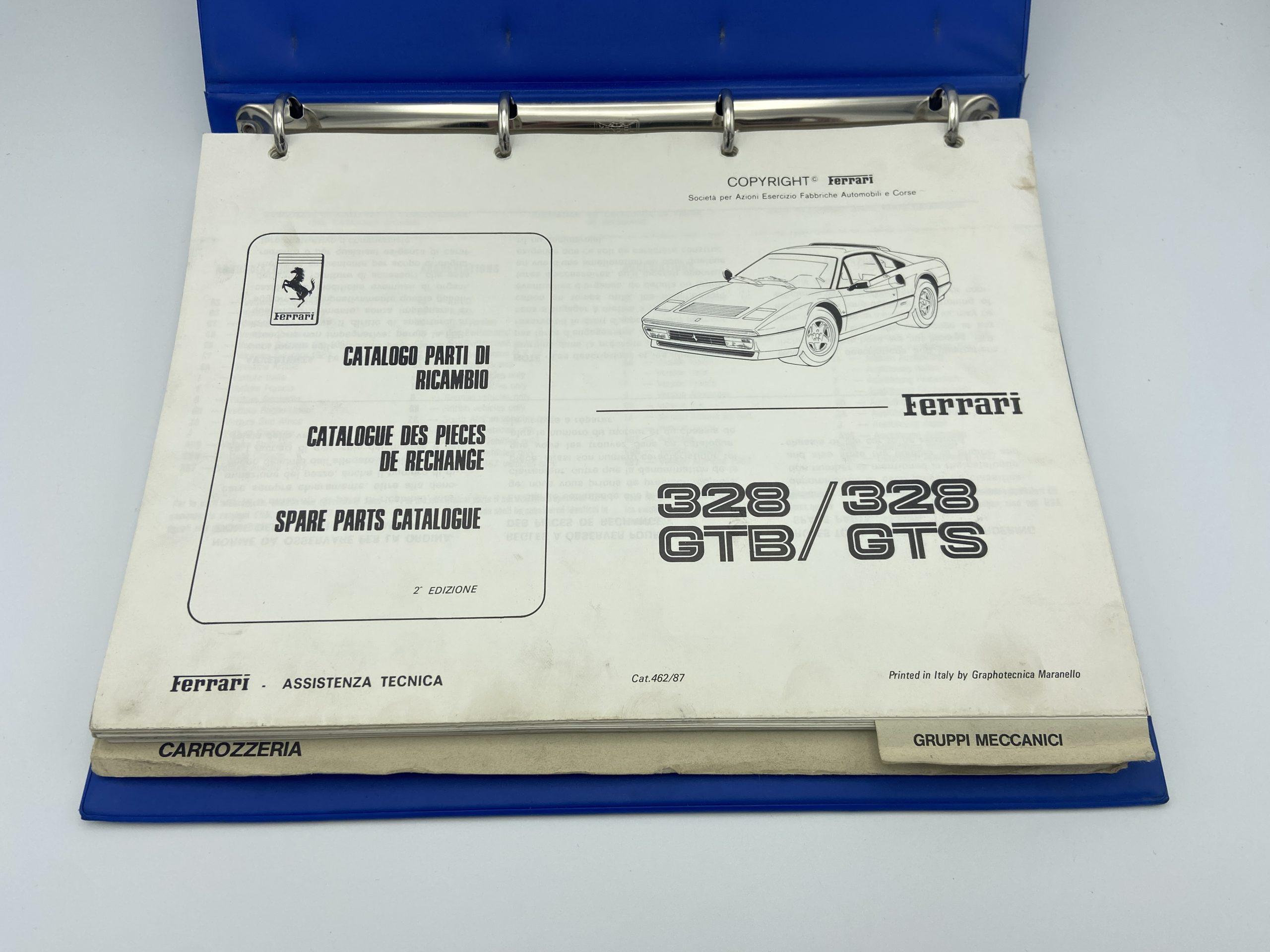 Ferrari 308 GTB/GTS Spare Parts Catalogue #462/87 – 1987