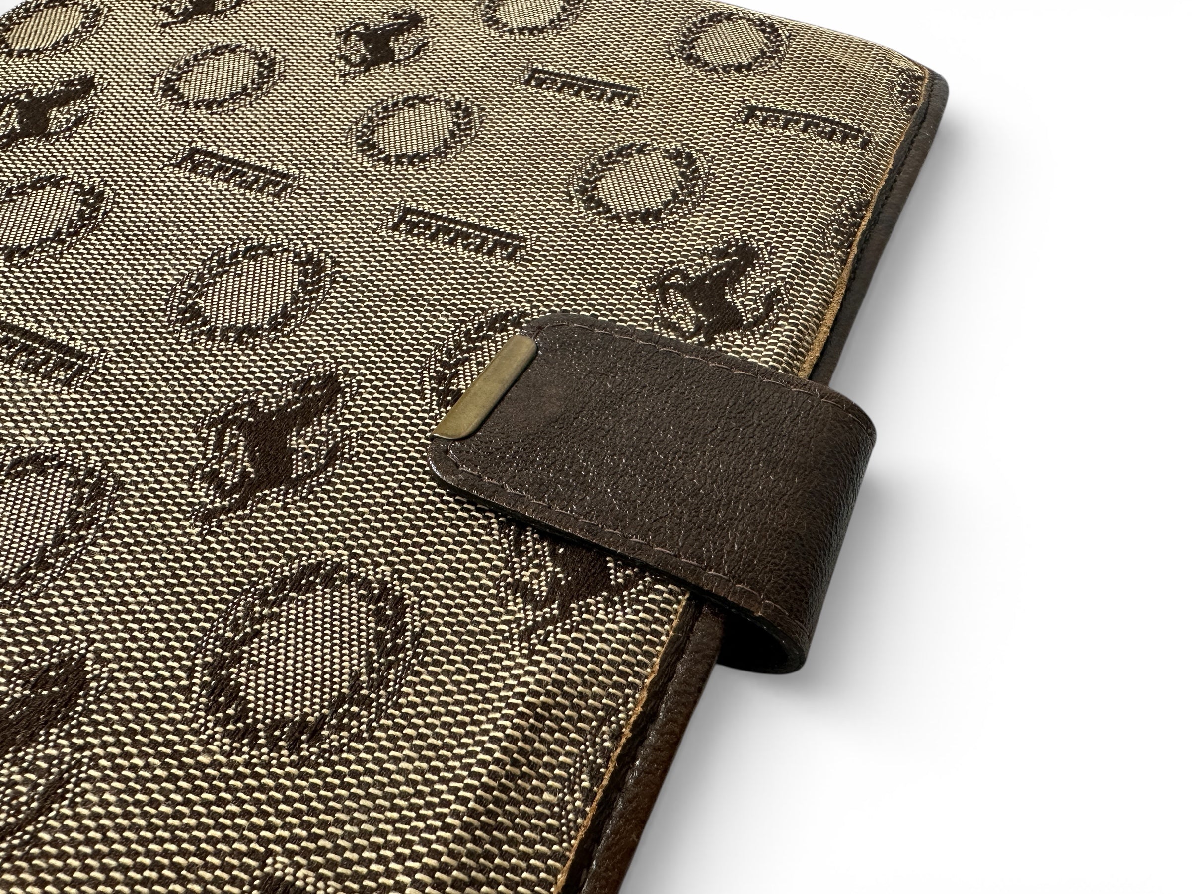 Ferrari 308 GTB, 512 BB, 400 Owner's Manual Pouch, Cloth Cavallino & Laurel Wreath - Handbook Wallet