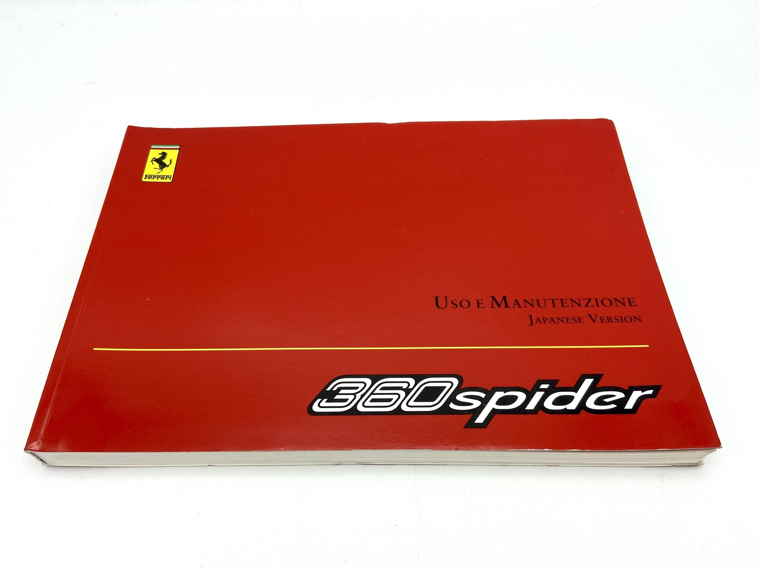 Ferrari 360 Spider Owner’s Manual #1677/01 – Japanese Version