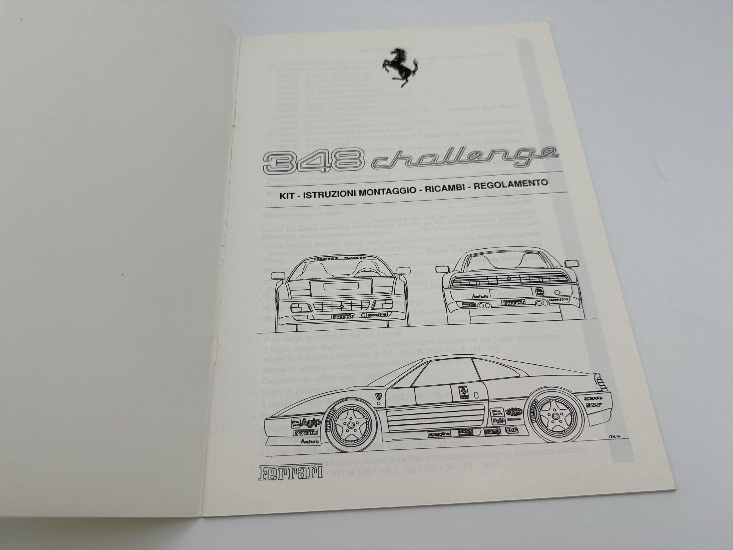 Ferrari 348 Challenge Spare Parts Catalogue 95990991 – #781/93 – 1993