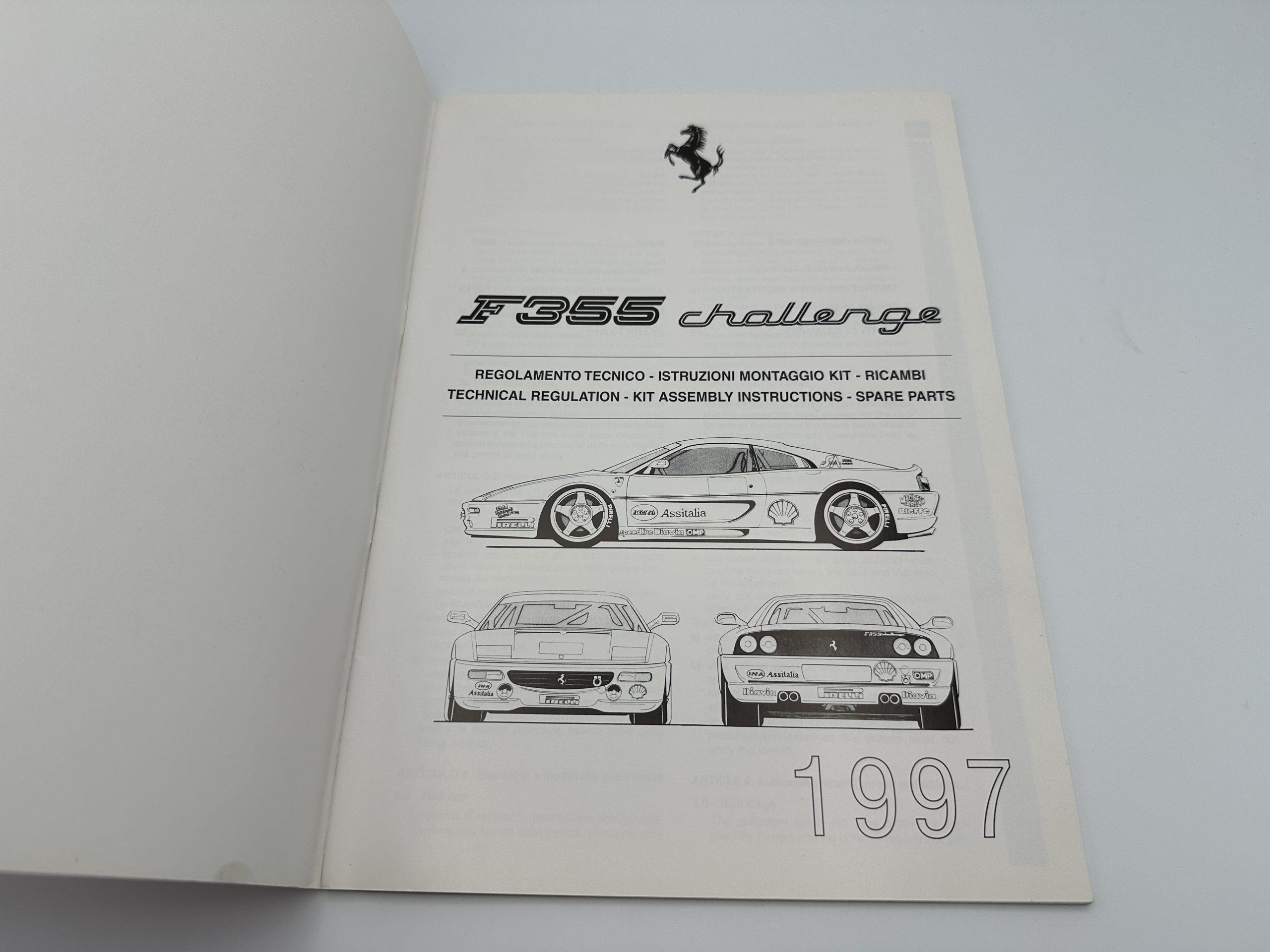 Ferrari F355 Challenge Spare Parts Catalogue 95990308 – #1161/97 – 1997