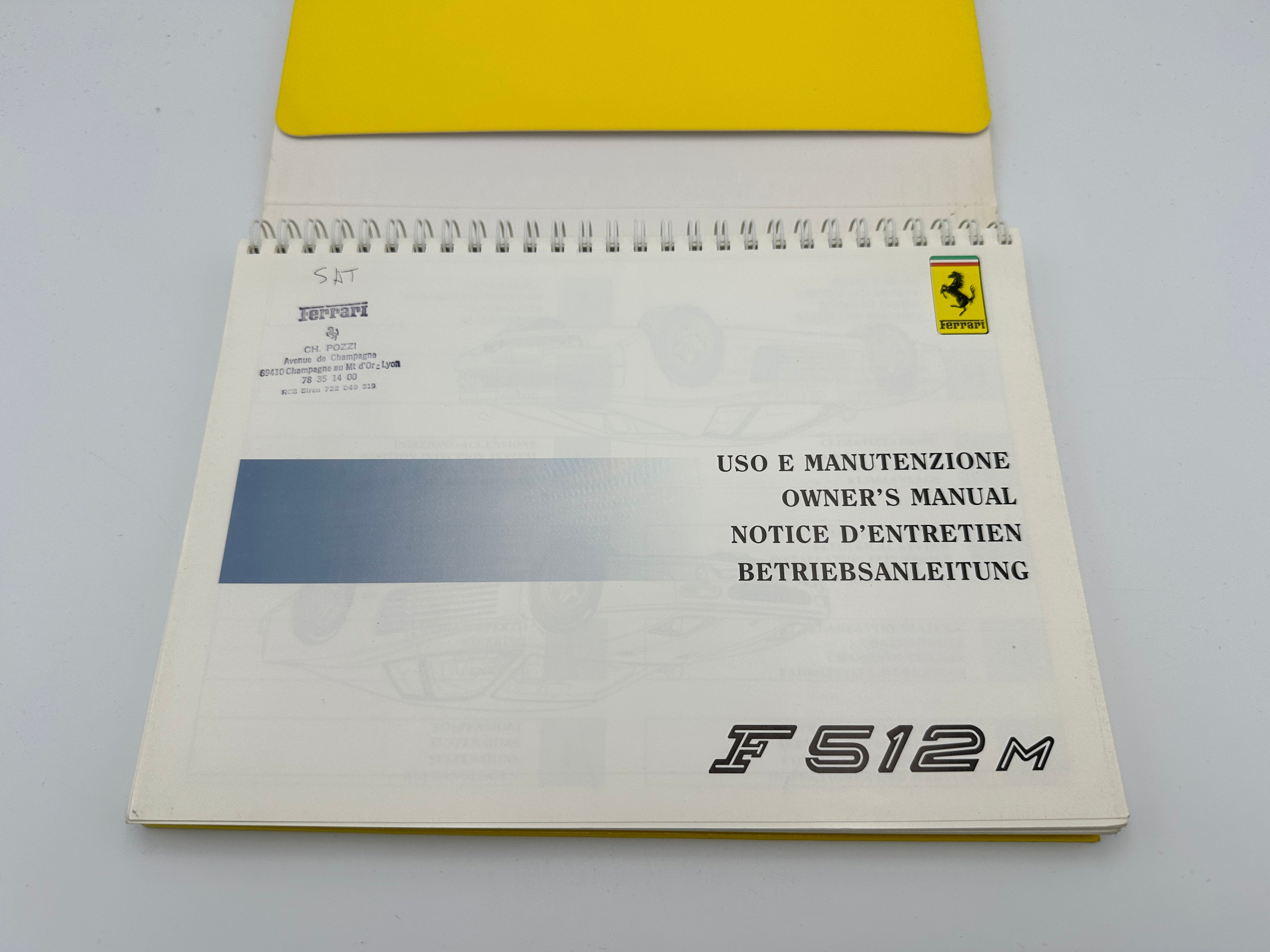 Ferrari F512M Owners Manual, Handbook #883/94 - 1994