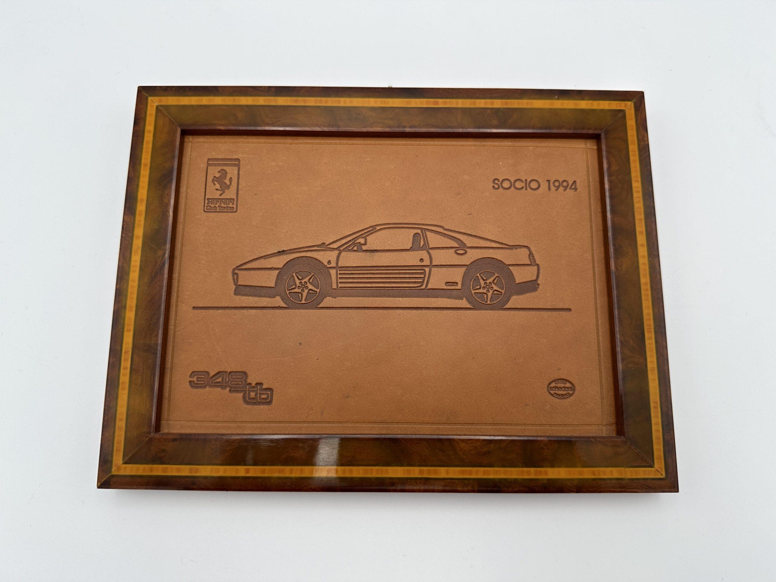 Ferrari 348 TB, Schedoni Leather Plaque – Socio 1994 - Club Italia