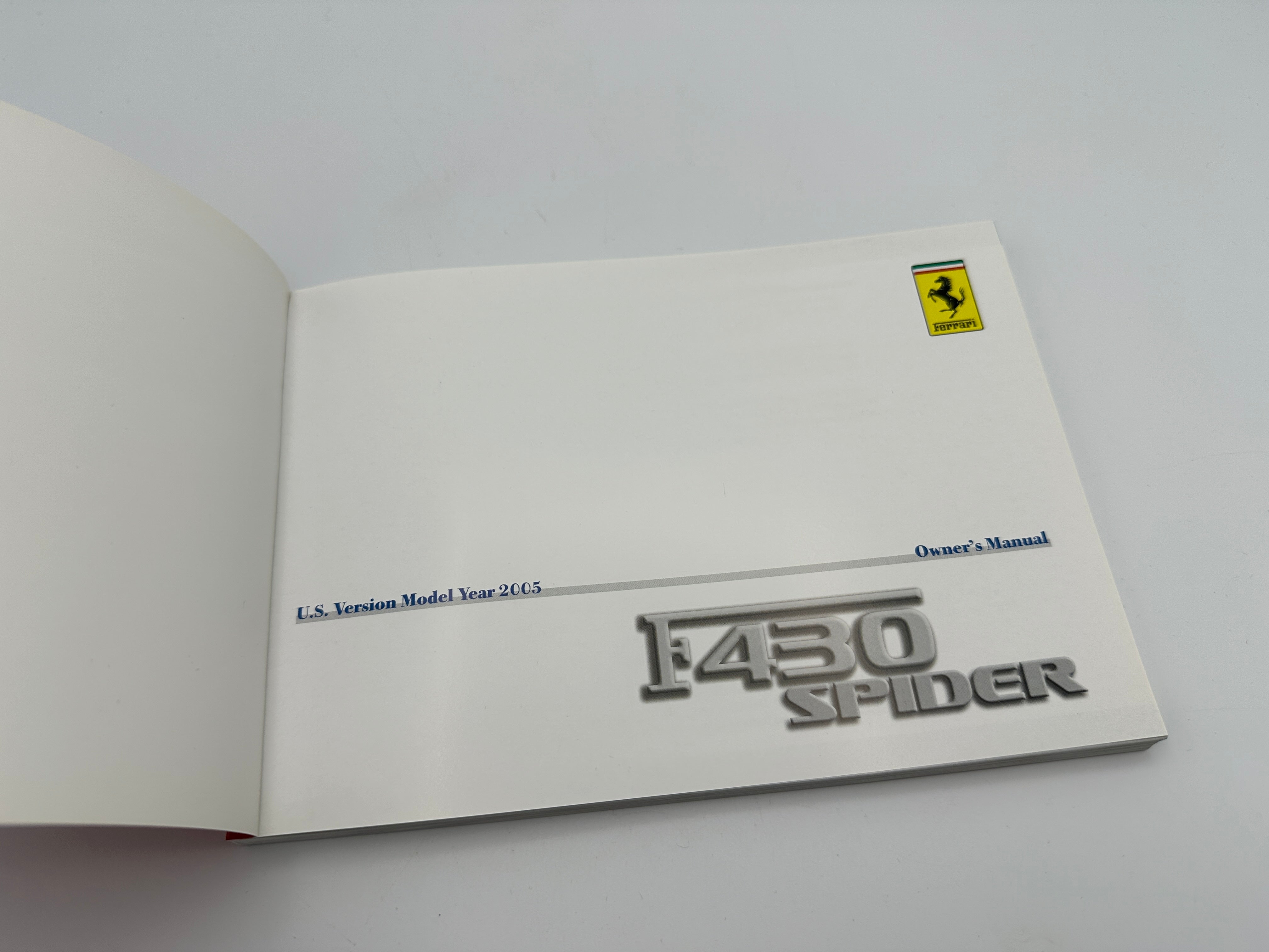 Ferrari 430 F430 Spider U.S.Version MY 2005 Owner's Manual #2185/05