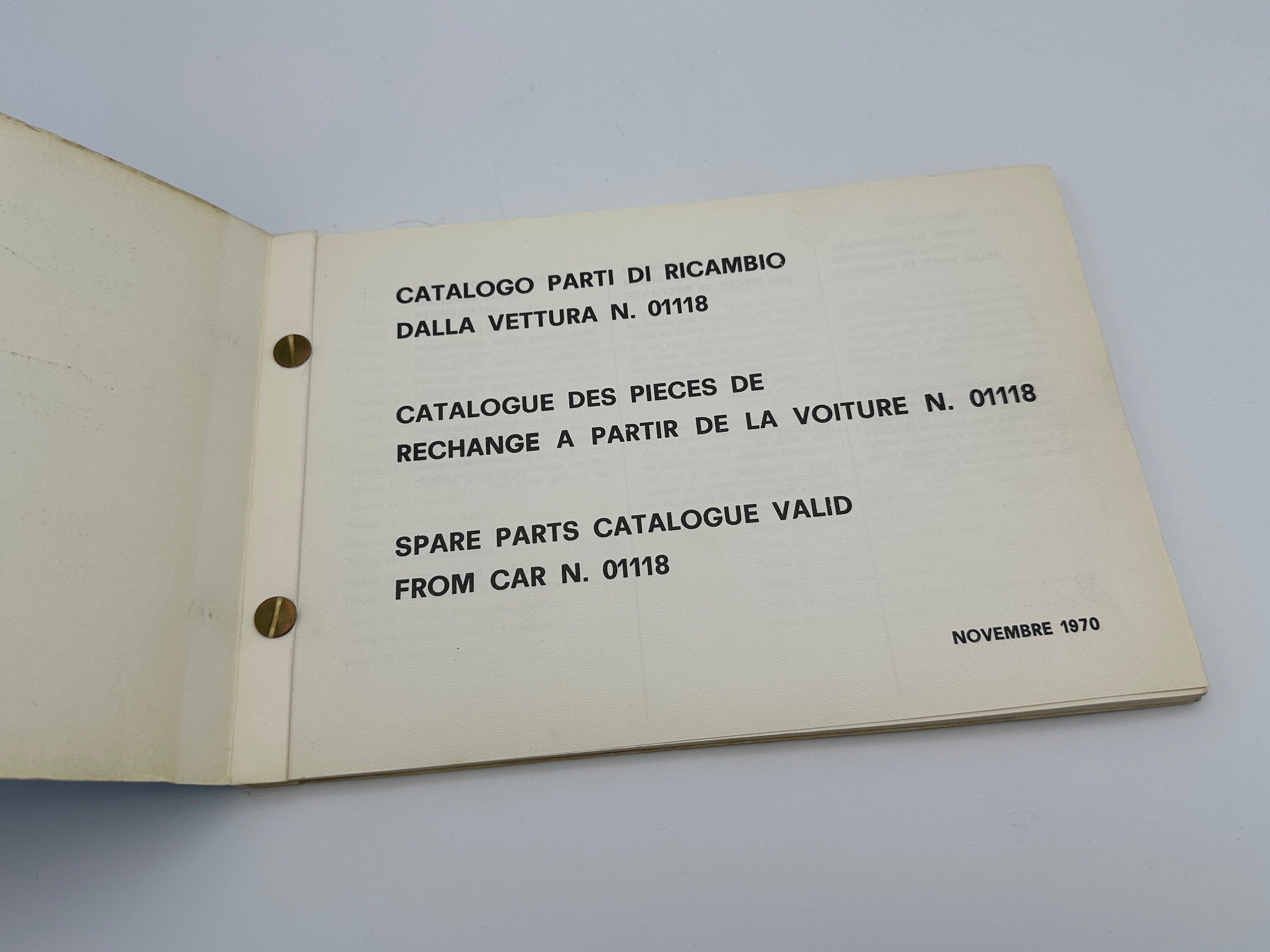 Ferrari Dino 246 GT Spare Parts Catalogue #45/70 - 1970