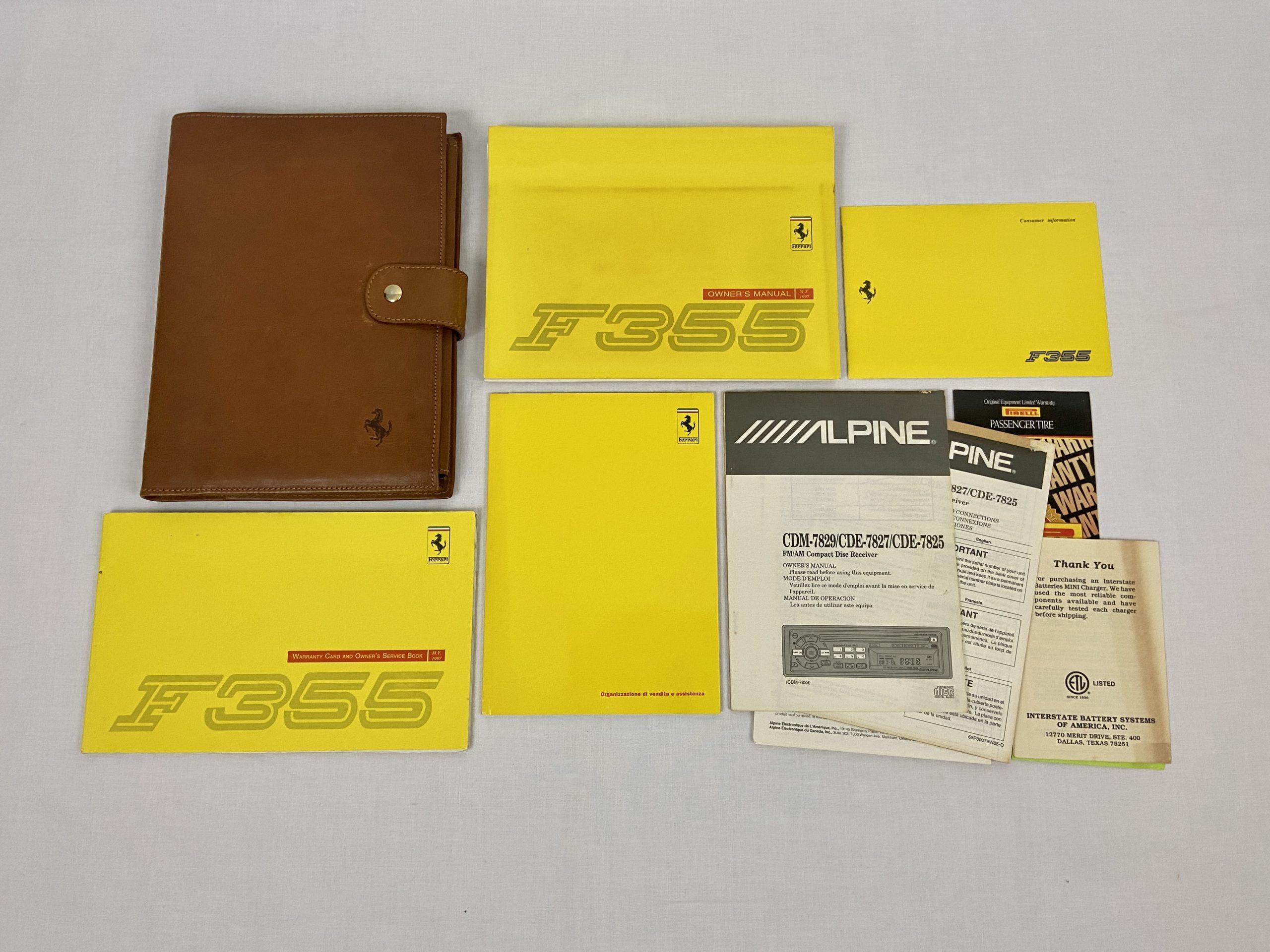 Ferrari F355 Leather Document Pouch, Complete US Version MY 1997 – Owner’s Manual #1097/96