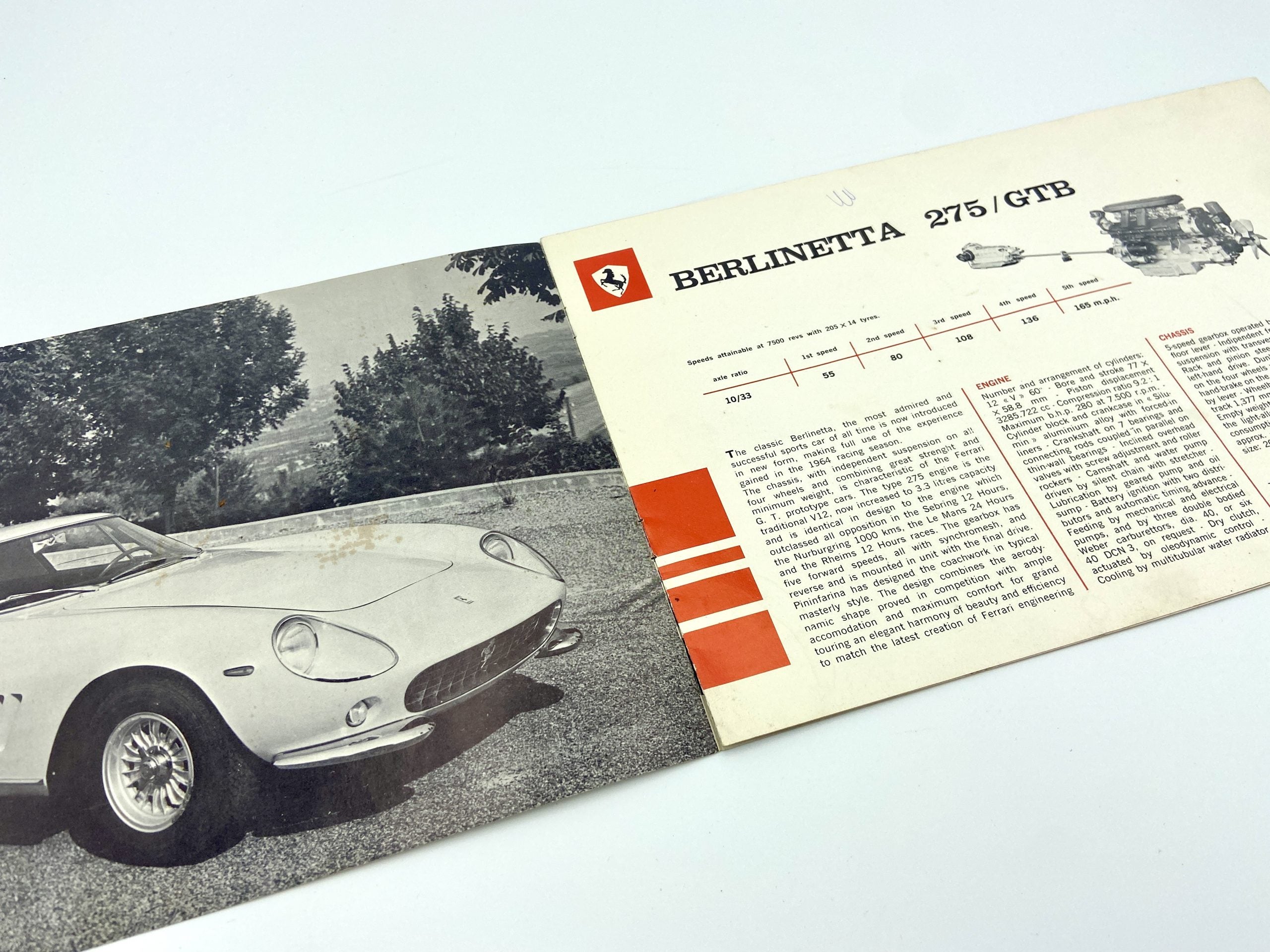 Ferrari 275 GTB, 275 GTS, 330 GT Sales Brochure Luigi Chinetti U.S.A. - 1960's