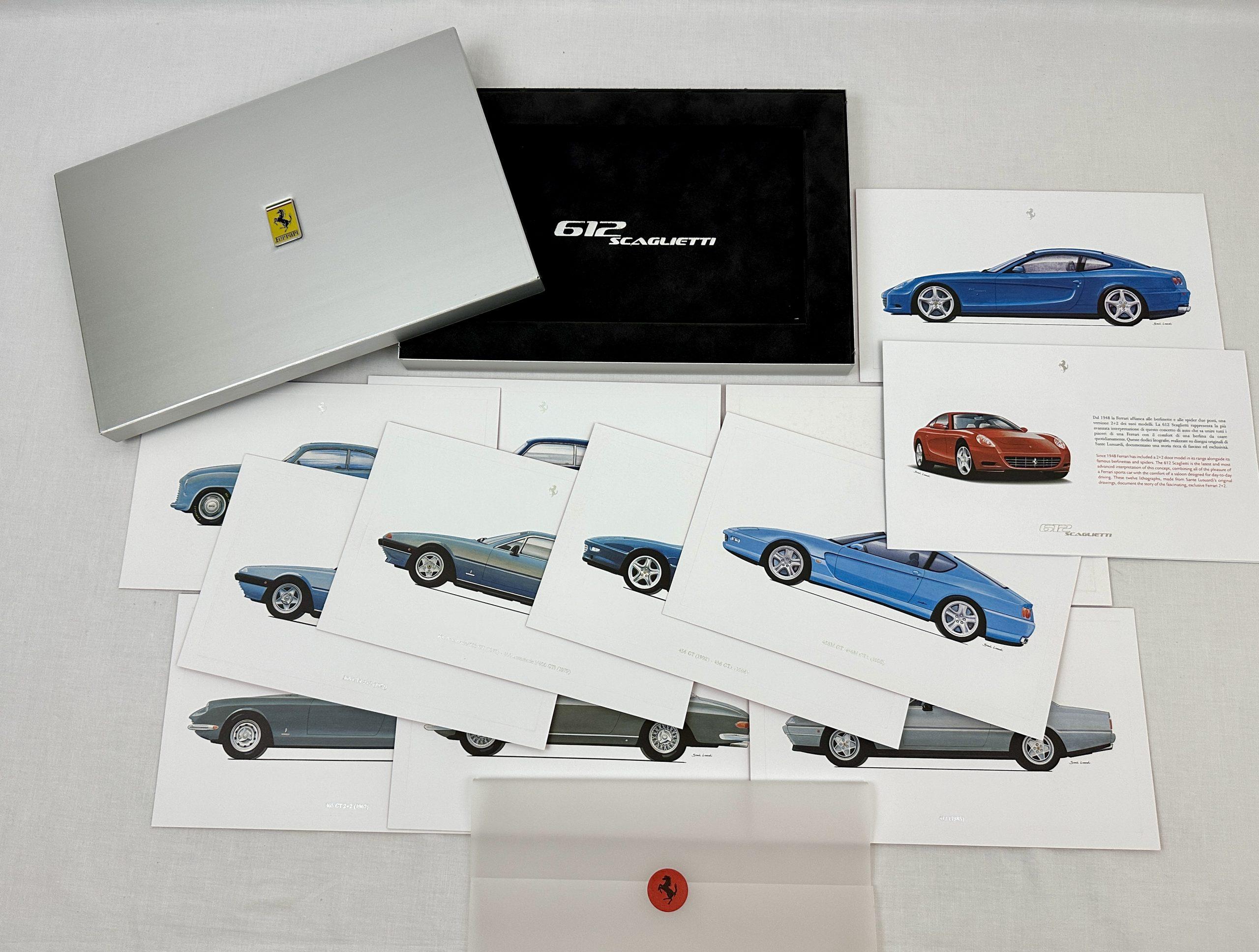 Ferrari 612 Scaglietti Aluminium Lithographs Introduction Set – Press Brochure