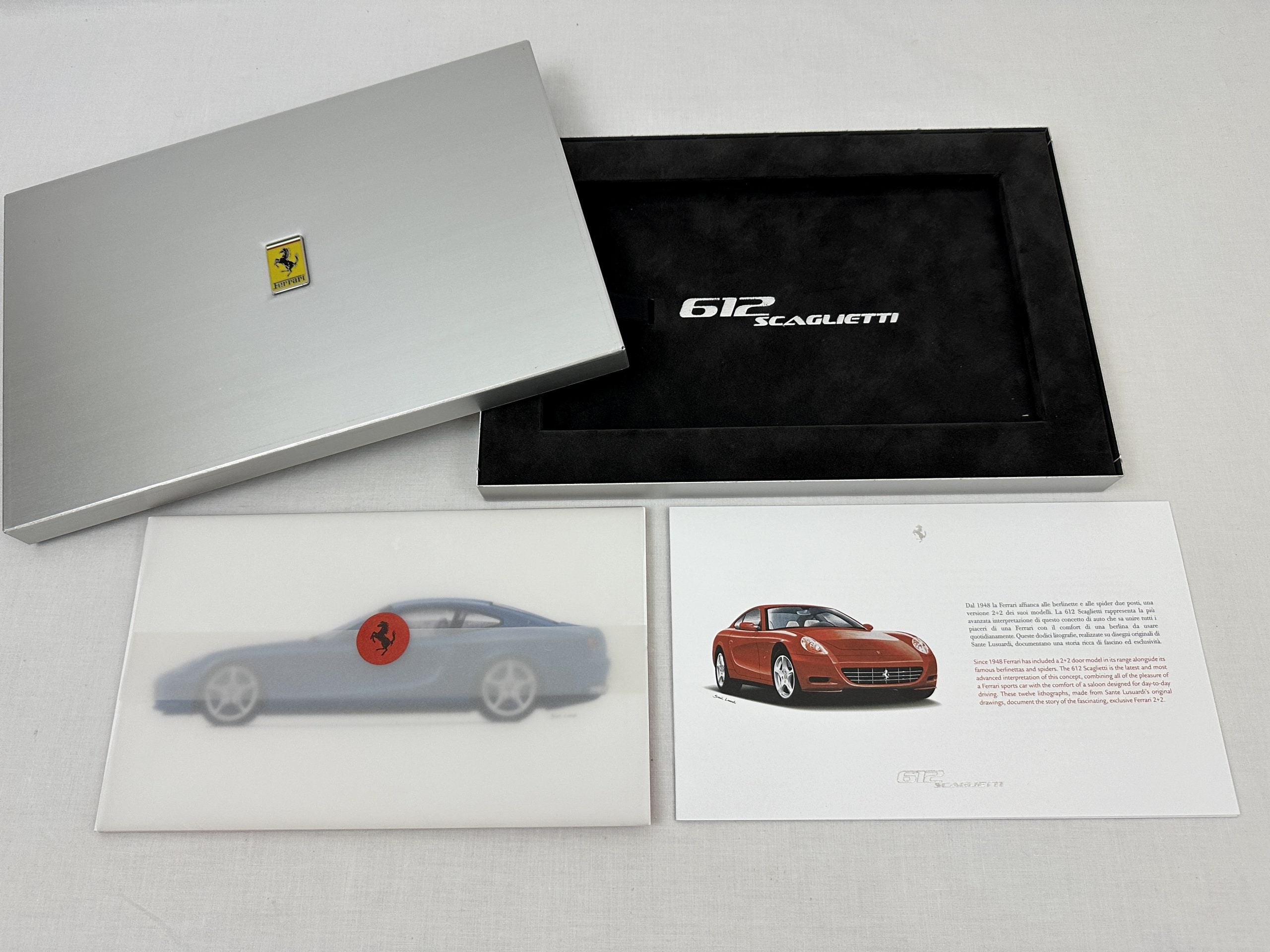 Ferrari 612 Scaglietti Aluminium Lithographs Introduction Set – Press Brochure