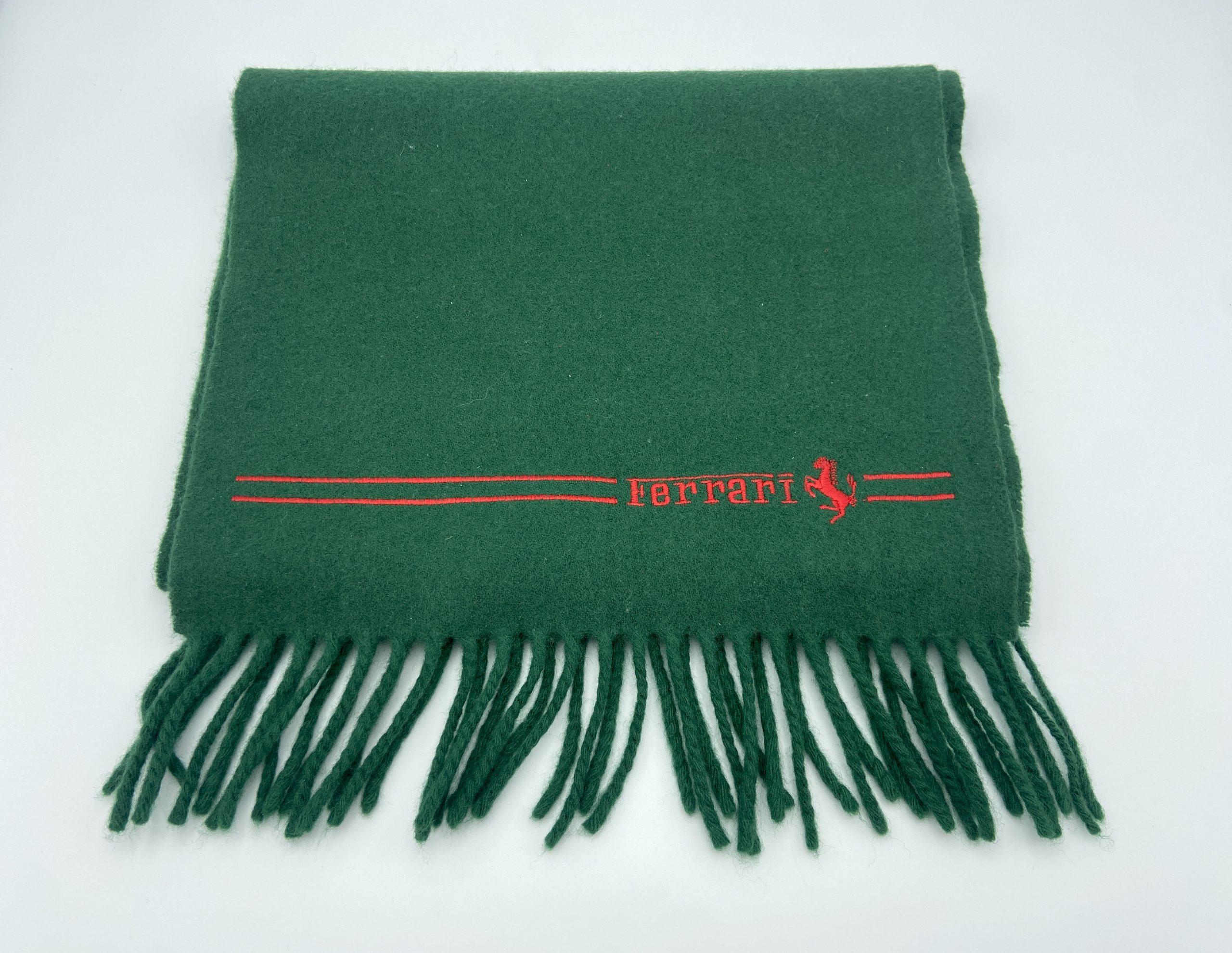 Ferrari Vintage Green Scarf, Shawl - 100% Lambswool