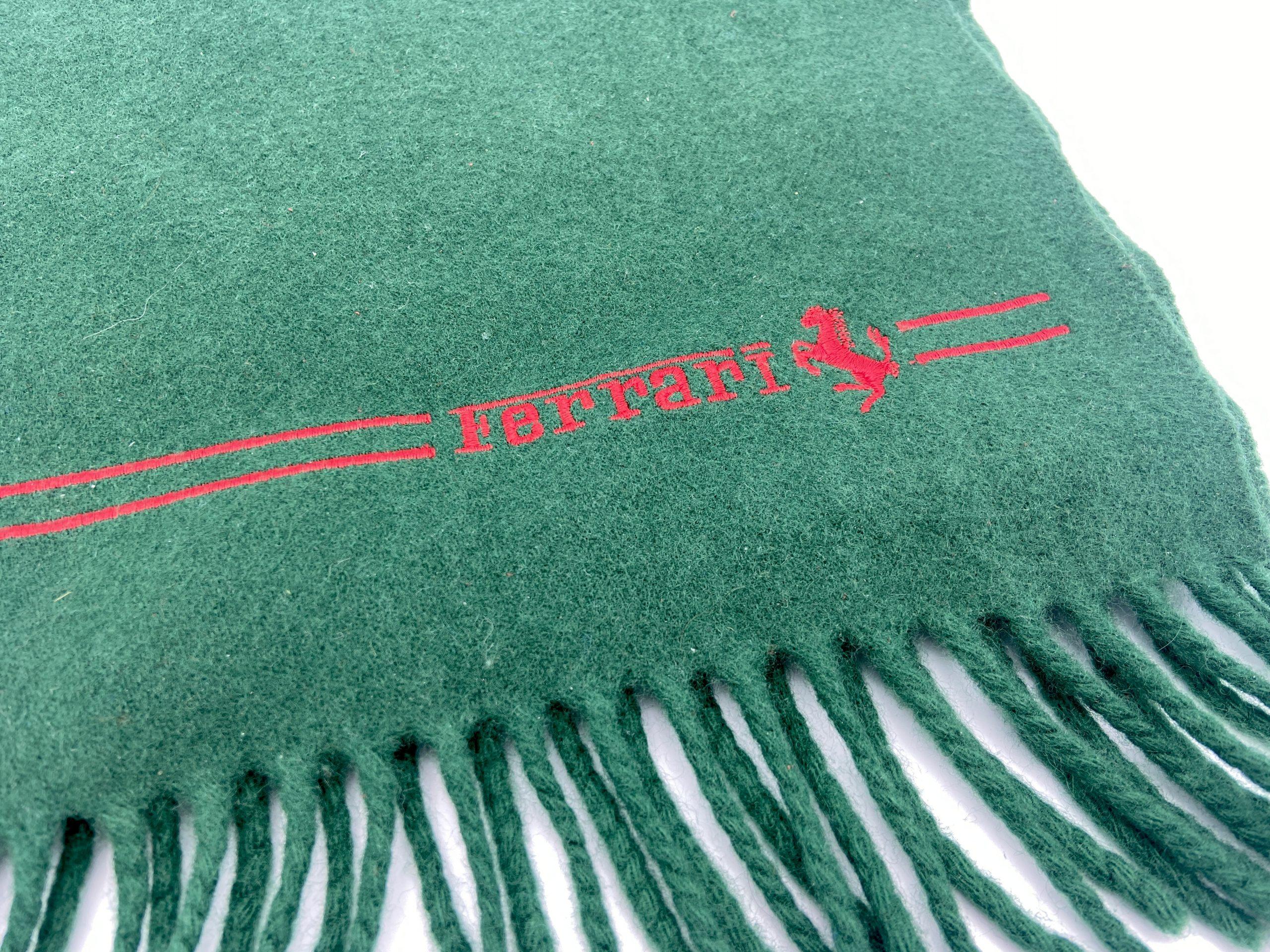 Ferrari Vintage Green Scarf, Shawl - 100% Lambswool