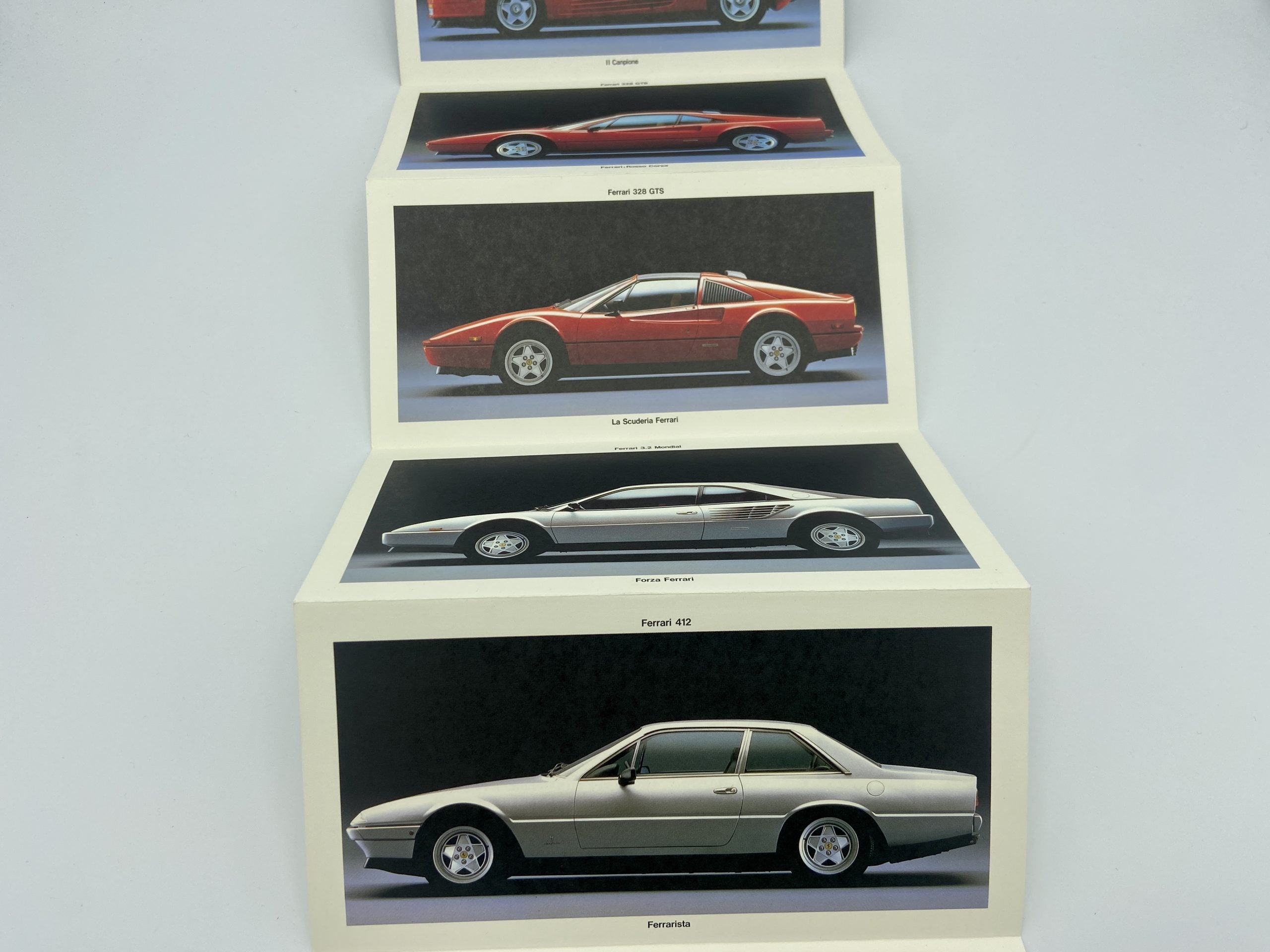 Ferrari Testarossa, 328 GTB/GTS, Mondial 3.2, 412 Japanese Sales Brochure - Importer Cornes Japan