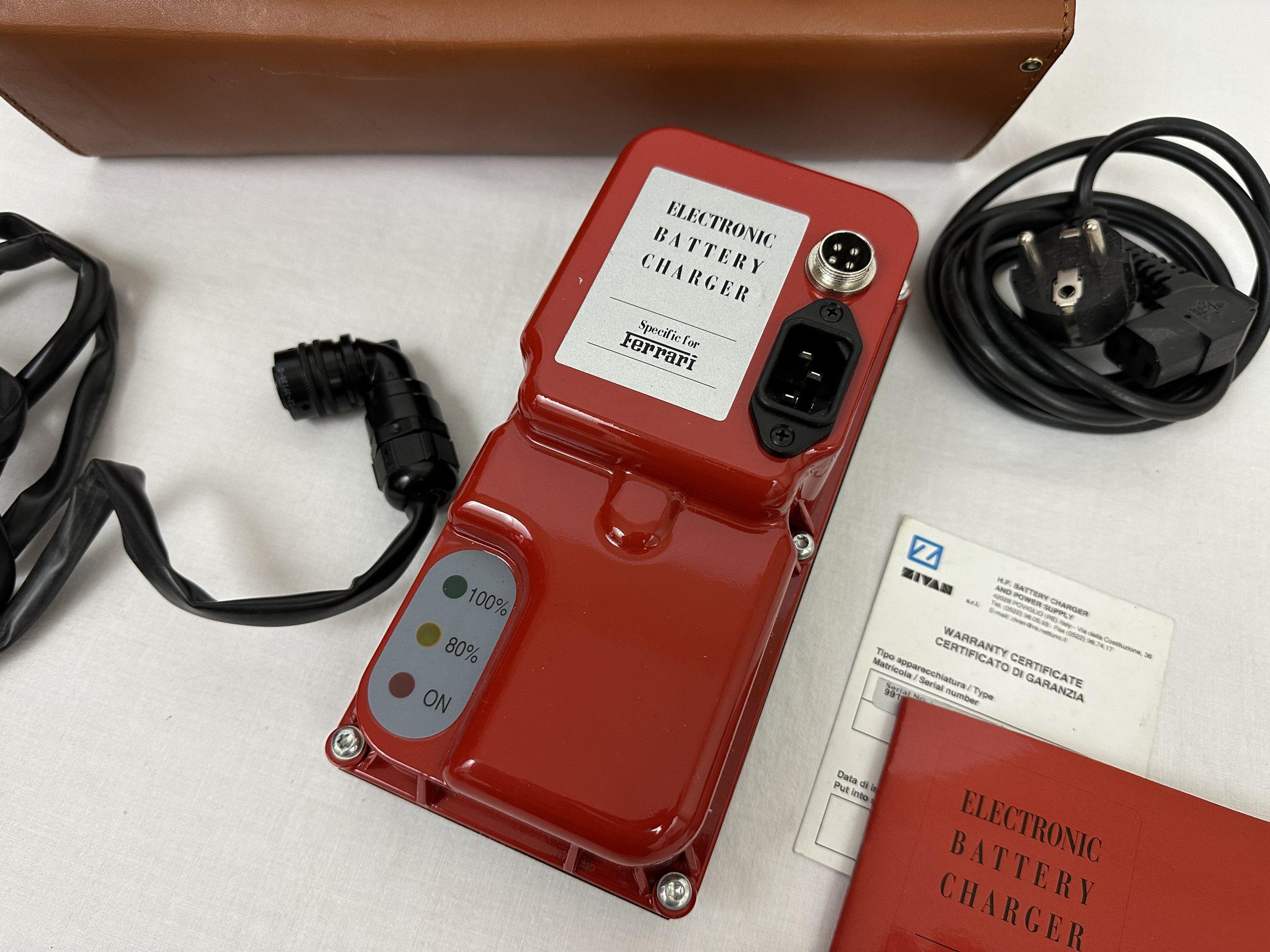 Ferrari Electronic Battery Charger - Schedoni Leather Case - GTO, F40, F50, 348, 328, Testarossa etc.