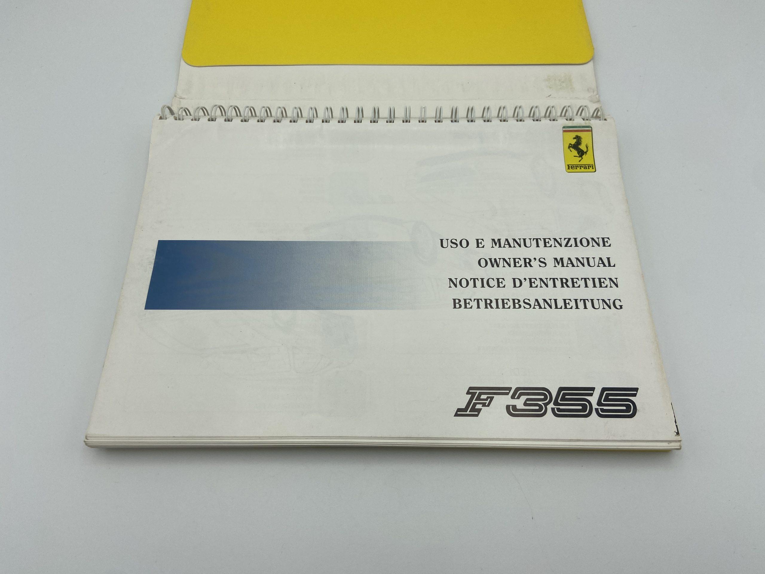 Ferrari 355 F355 Berlinetta, GTS & Spider Owner’s Manual #1055/96 – 1996