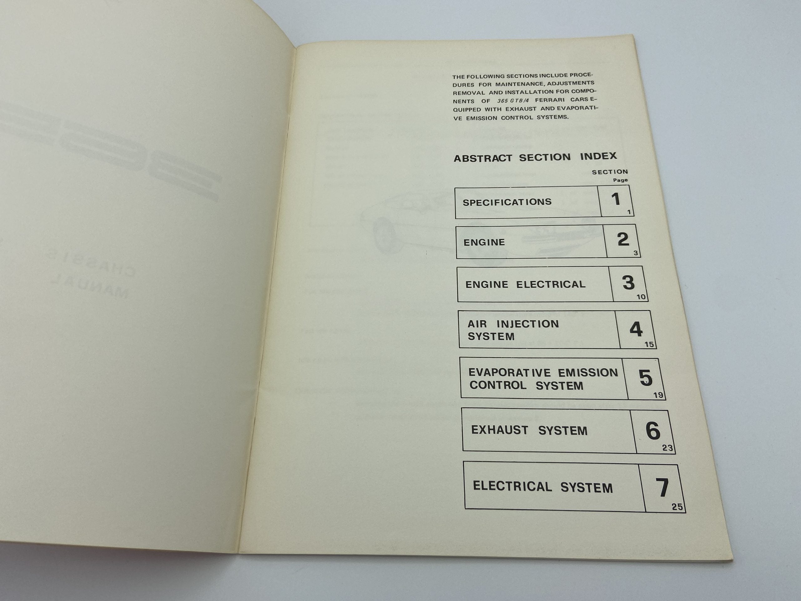 Ferrari 365 GTB4 Daytona Chassis Manual Service Abstract – Owner’s Workshop Manual #46/71 - 1973