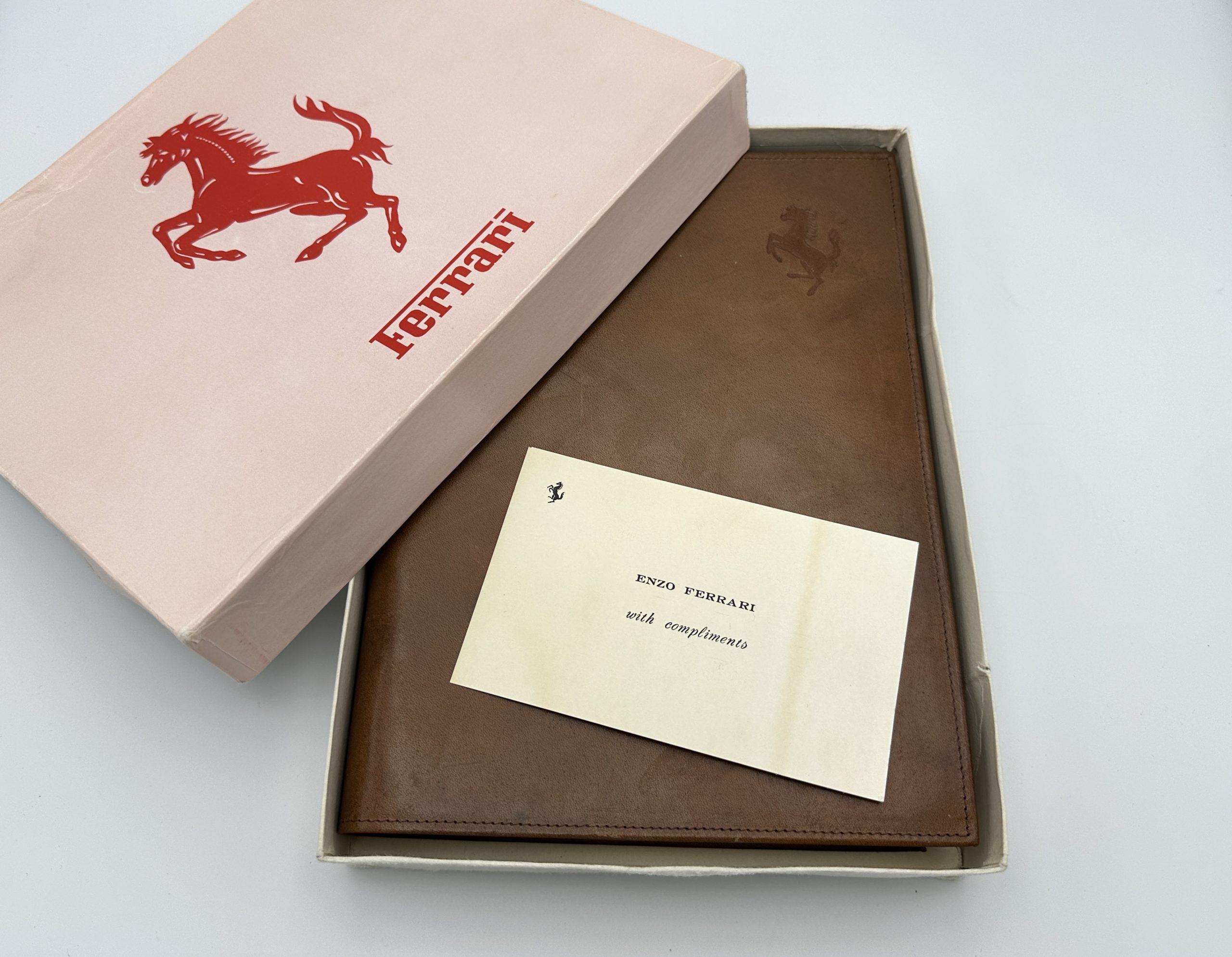 Ferrari Cuoio Designer, Early Schedoni - Leather Agenda 1983 - Compliment Card Enzo Ferrari