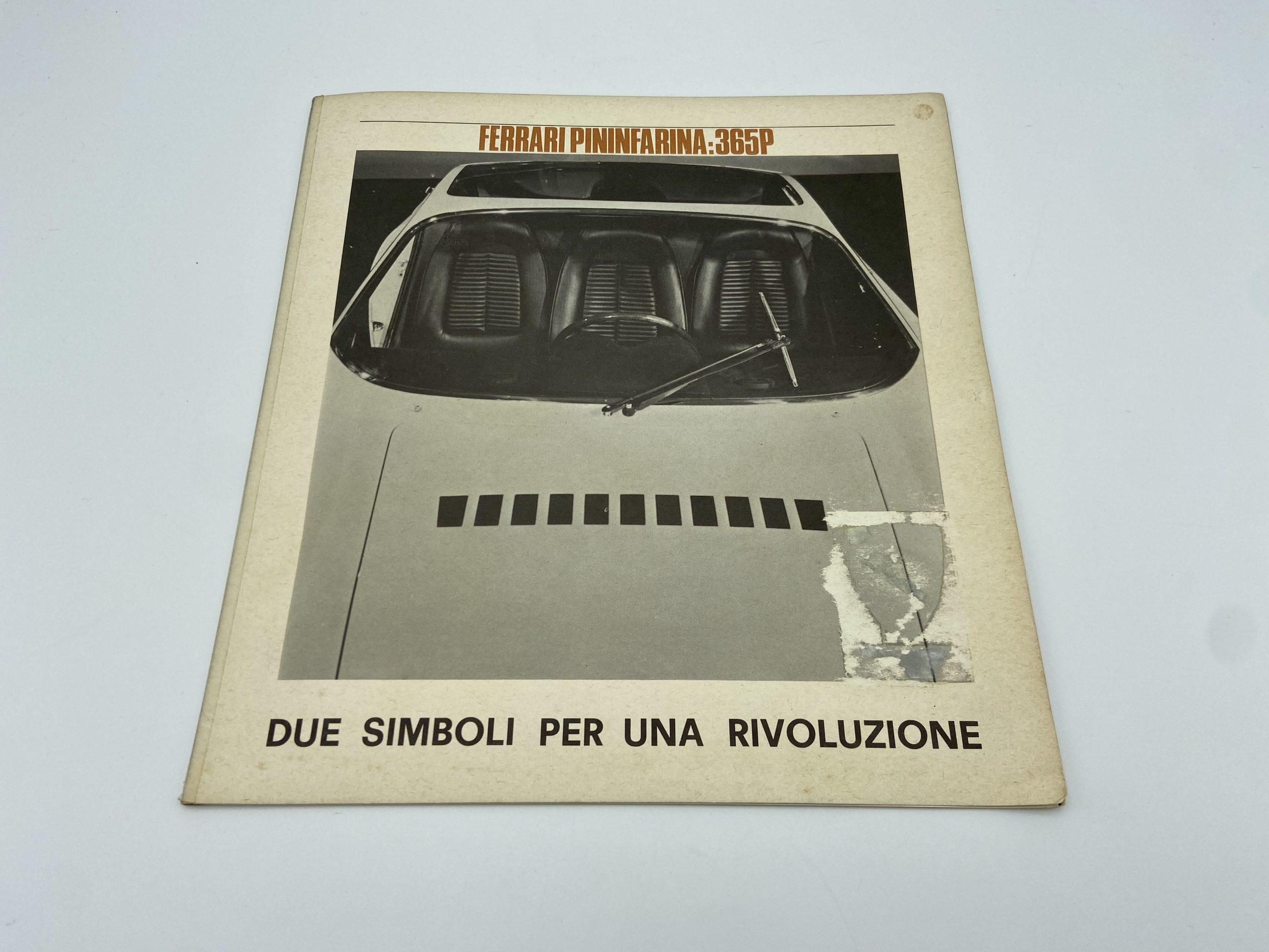 Ferrari 365P Tre-Posti Berlinetta Speciale Pininfarina Press Folder, Brochure – Italian - 1966