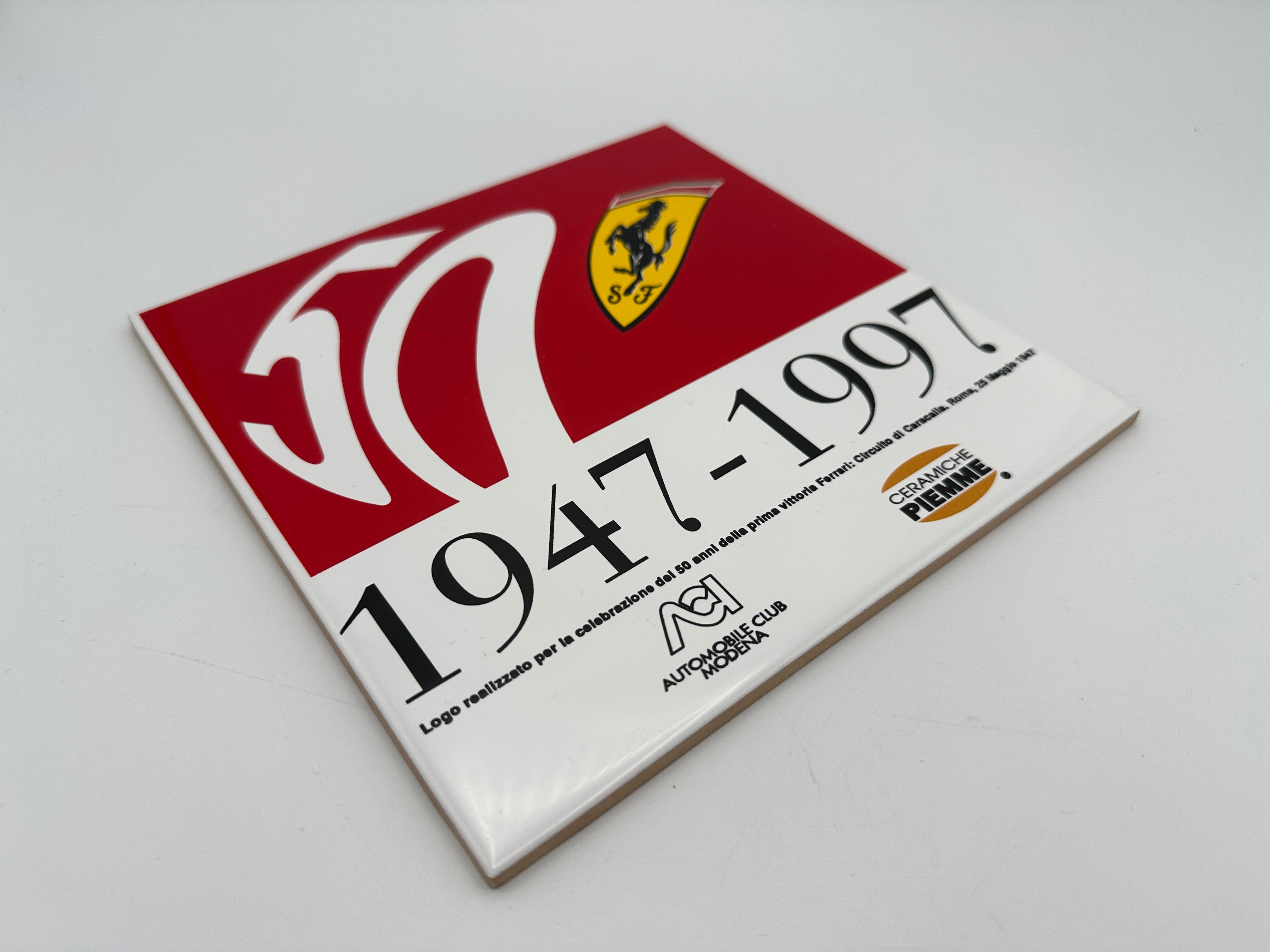 Ferrari 50th Anniversary Commemorative Plaque, Ceramic Tile - Official