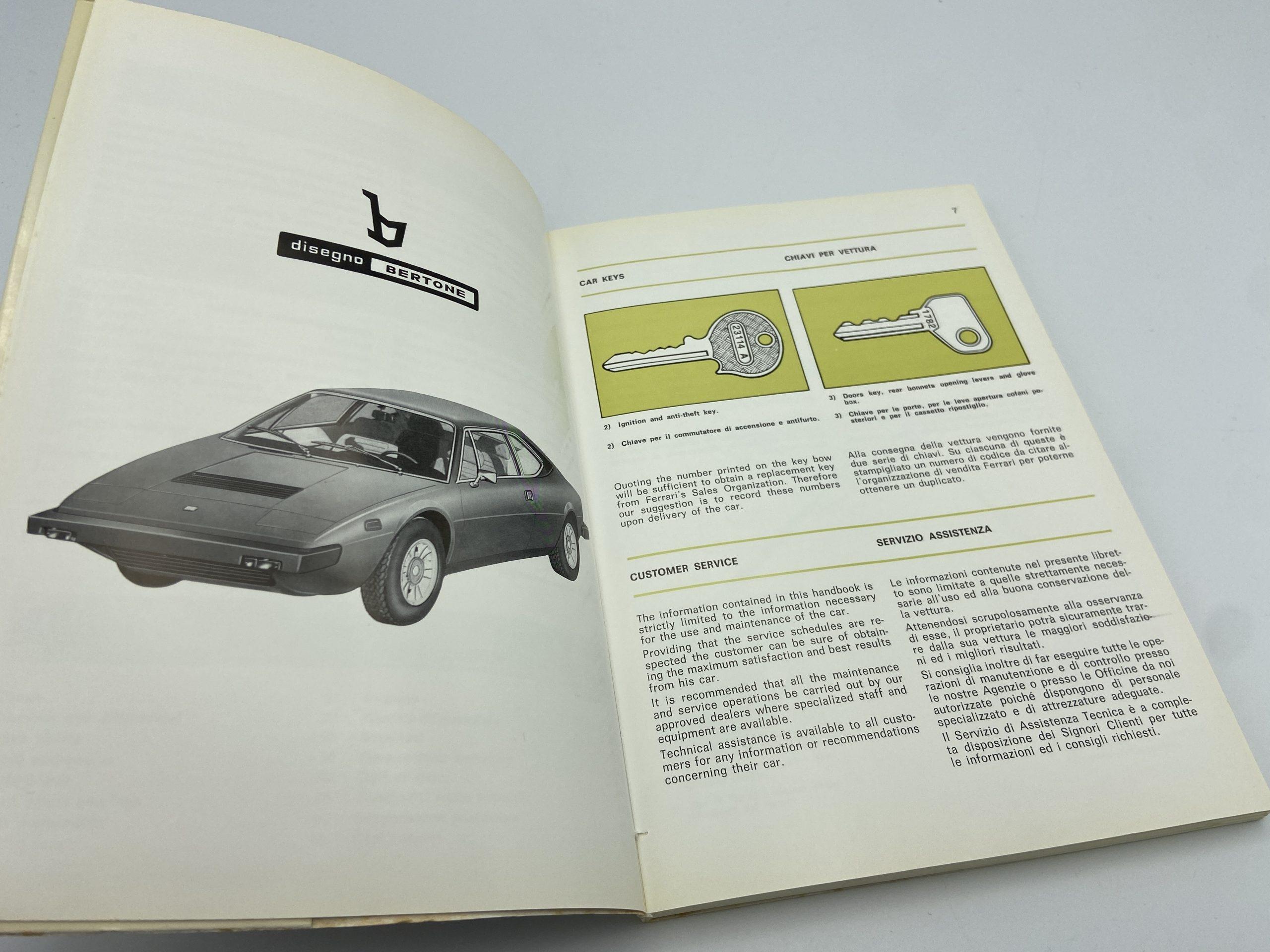 Ferrari Dino 308 GT4 - North American Version 1975 - Owner’s Manual #100/74