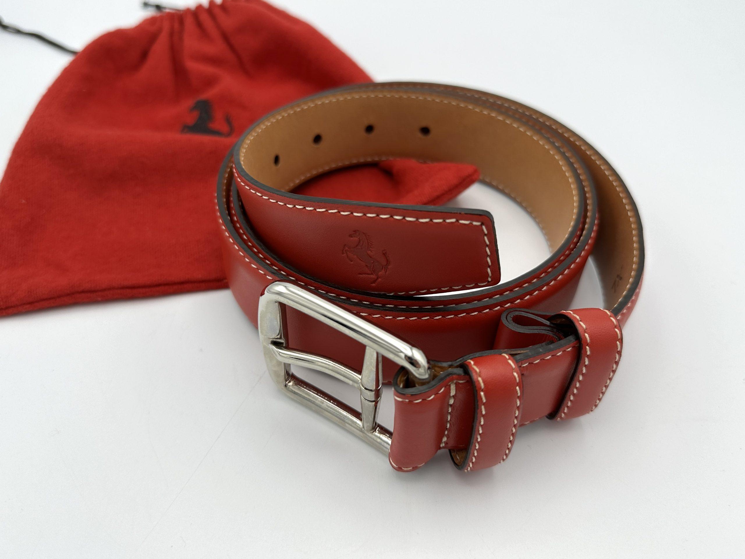 Ferrari Red Leather Belt - Official Accessory - Prancing Horse