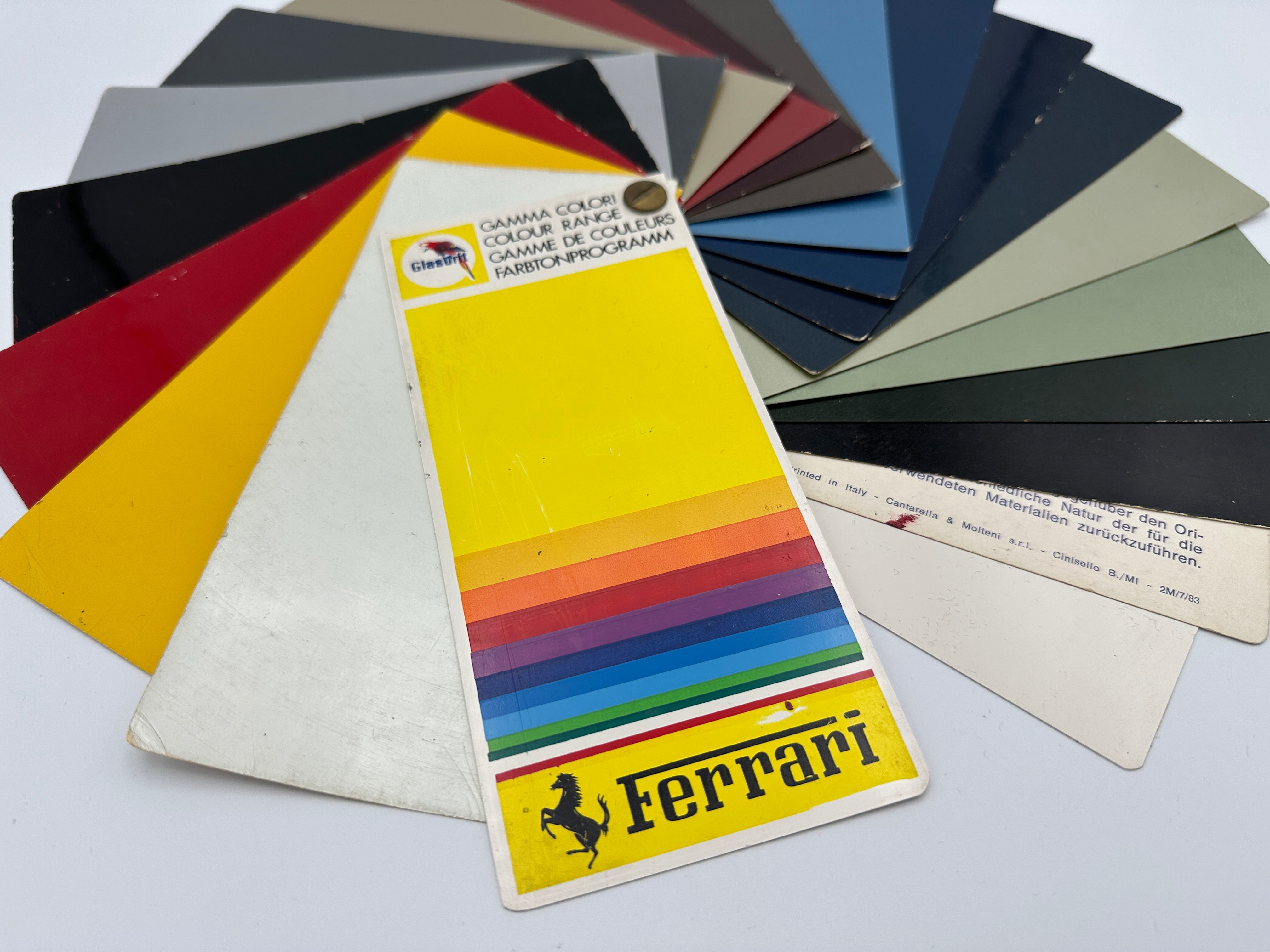 Ferrari Glasurit Color, Colour Range Sample Swatch, Paint Sample Brochure #2M/7/83 – 1983